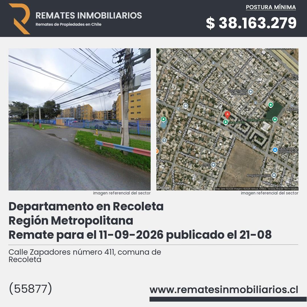 Imagen ficha Calle Zapadores número 411, comuna de Recoleta