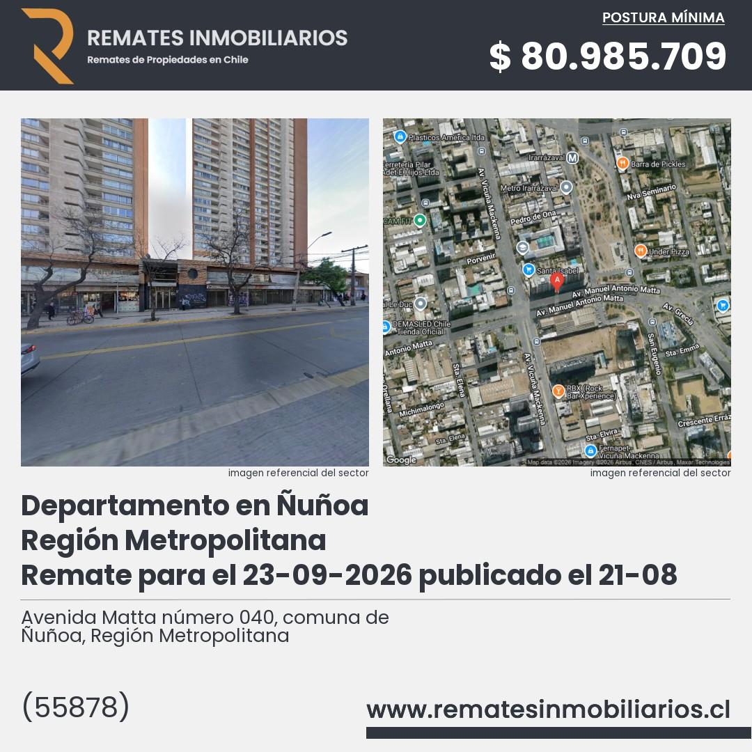 Imagen ficha Avenida Matta número 040, comuna de Ñuñoa, Región Metropolitana