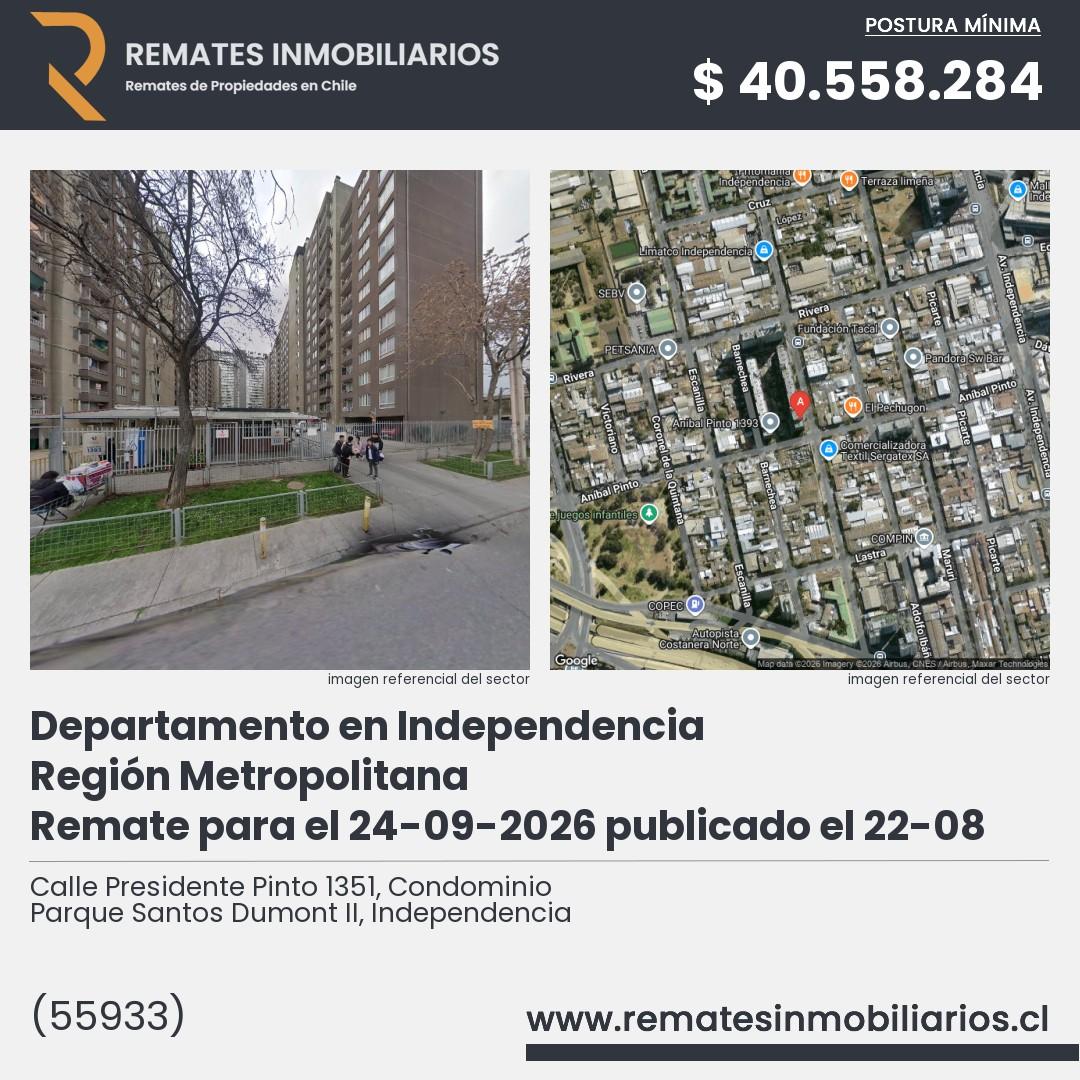 Imagen ficha Calle Presidente Pinto 1351, Condominio Parque Santos Dumont II, Independencia