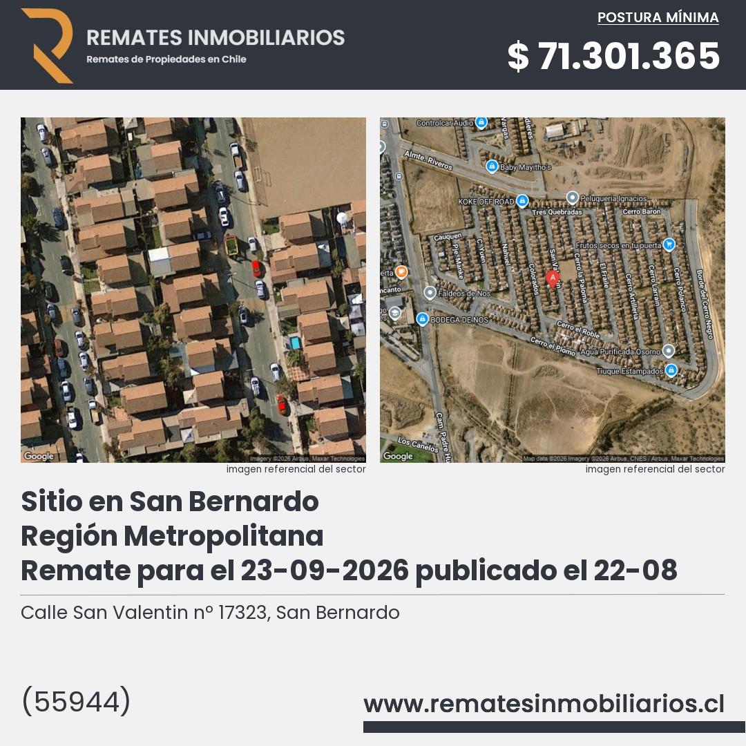 Imagen ficha Calle San Valentin nº 17323, San Bernardo