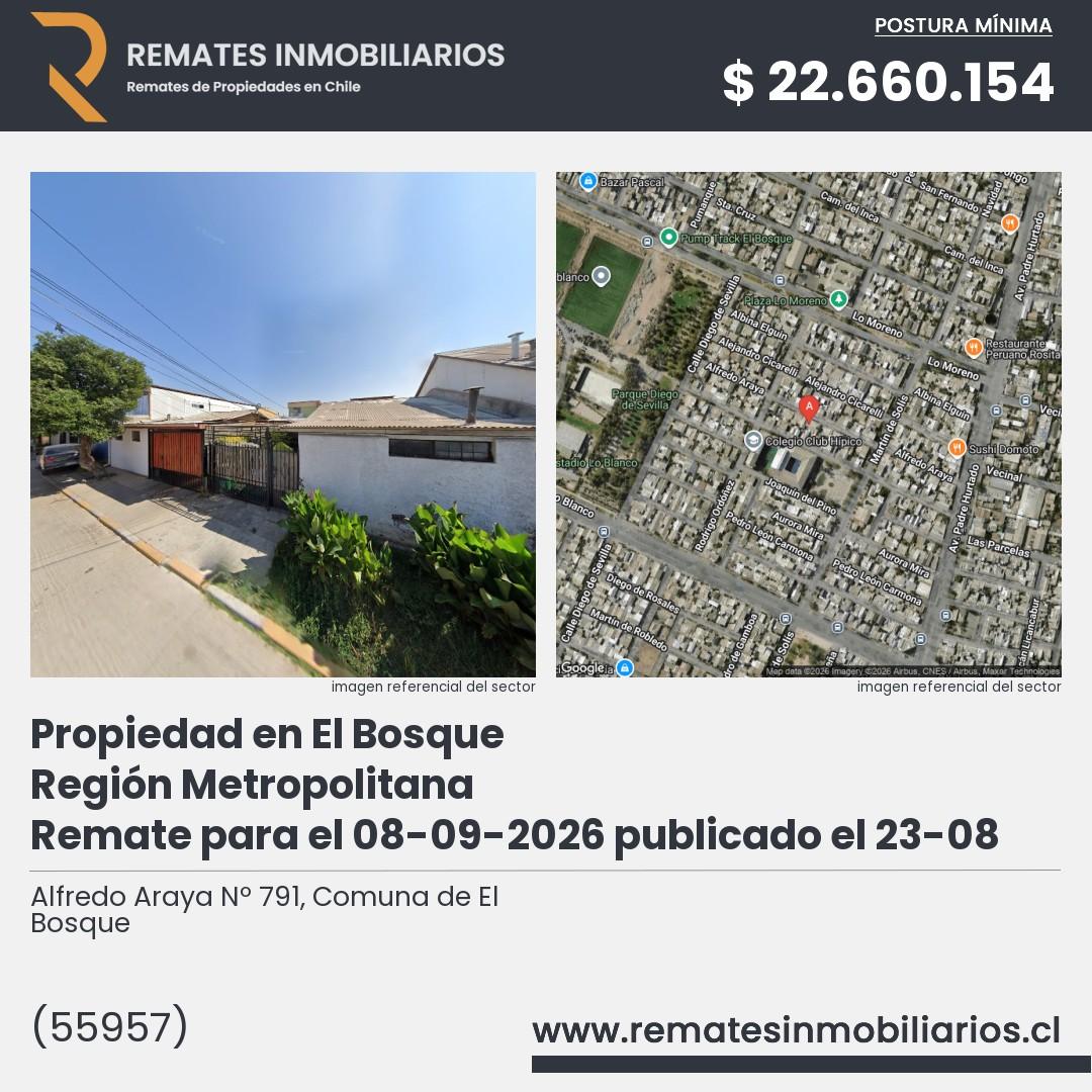 Imagen ficha Alfredo Araya Nº 791, Comuna de El Bosque