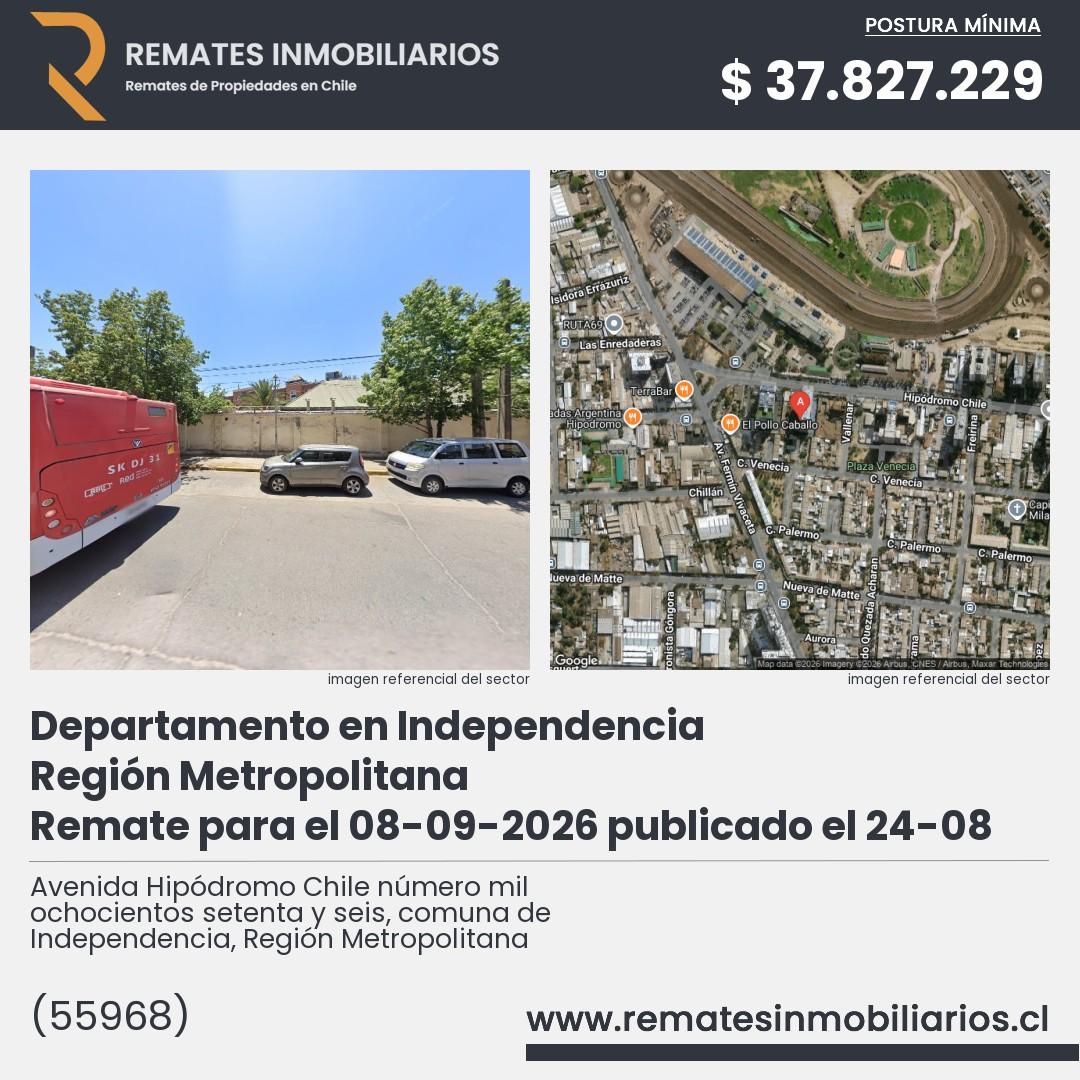 Imagen ficha Avenida Hipódromo Chile número mil ochocientos setenta y seis, comuna de Independencia, Región Metropolitana