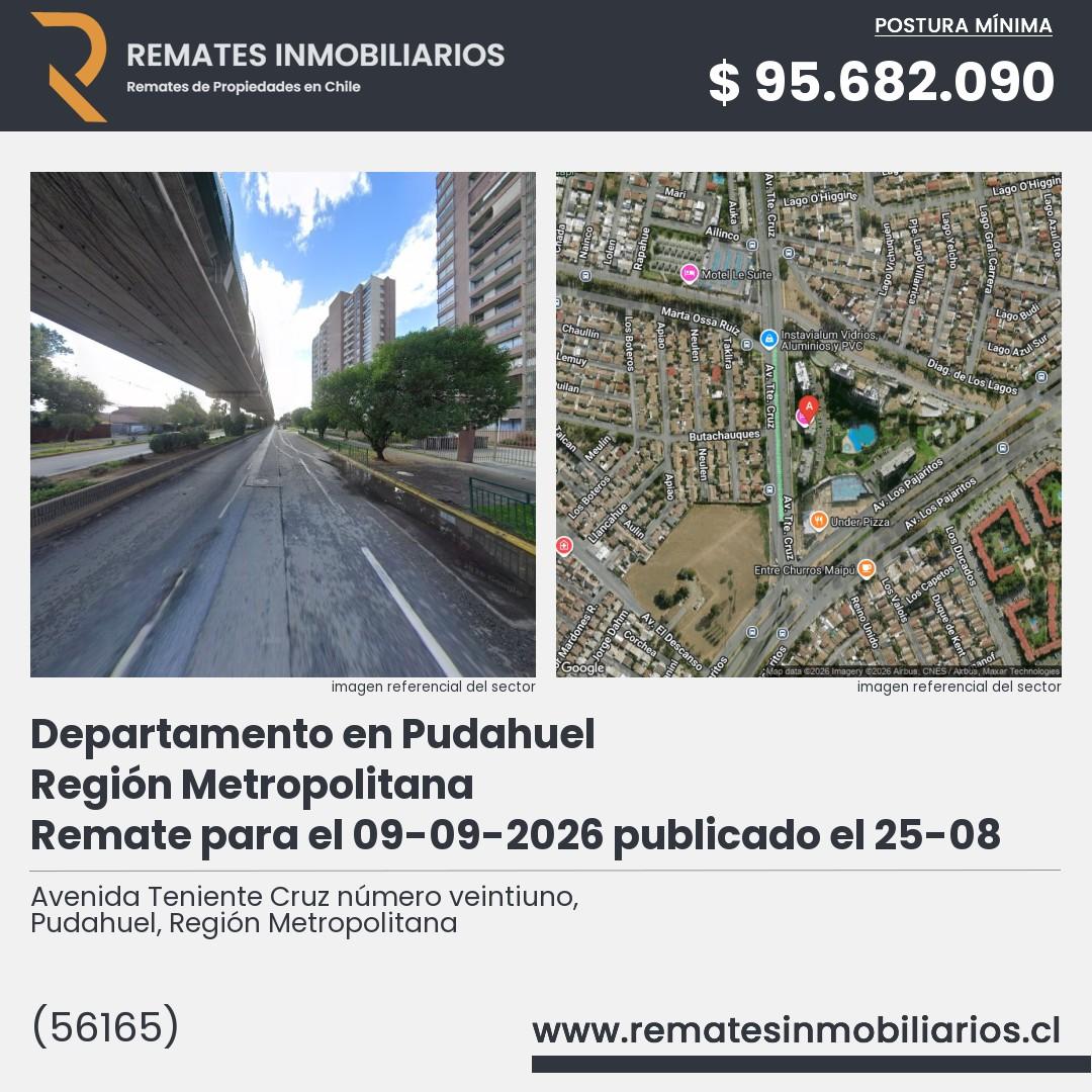 Imagen ficha Avenida Teniente Cruz número veintiuno, Pudahuel, Región Metropolitana