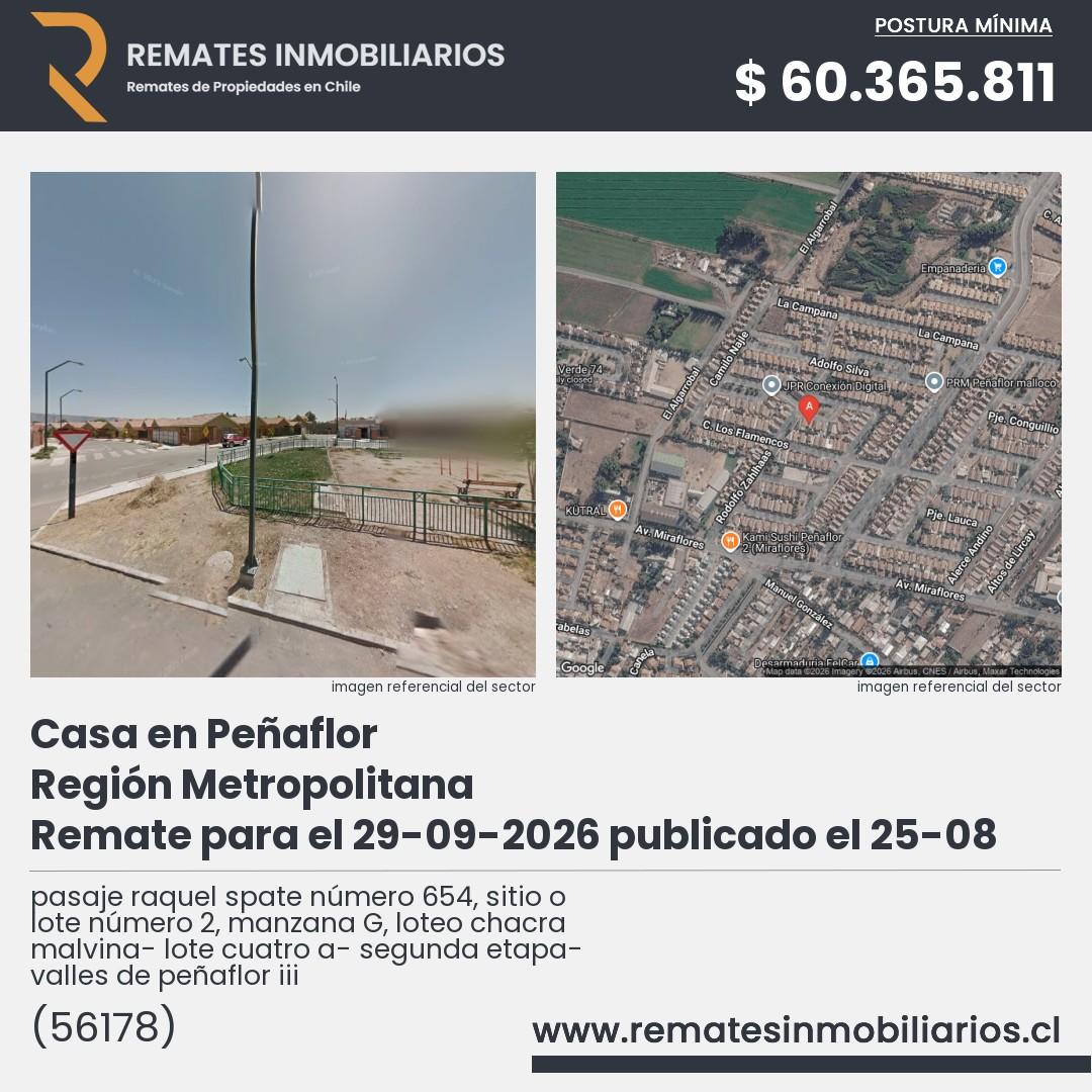 Imagen ficha pasaje raquel spate número 654, sitio o lote número 2, manzana G, loteo chacra malvina- lote cuatro a- segunda etapa- valles de peñaflor iii