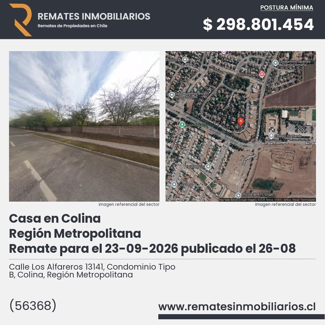 Imagen ficha Calle Los Alfareros 13141, Condominio Tipo B, Colina, Región Metropolitana