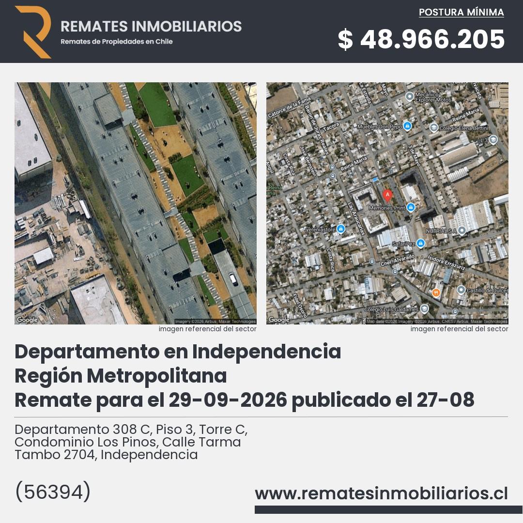 Imagen ficha Departamento 308 C, Piso 3, Torre C, Condominio Los Pinos, Calle Tarma Tambo 2704, Independencia