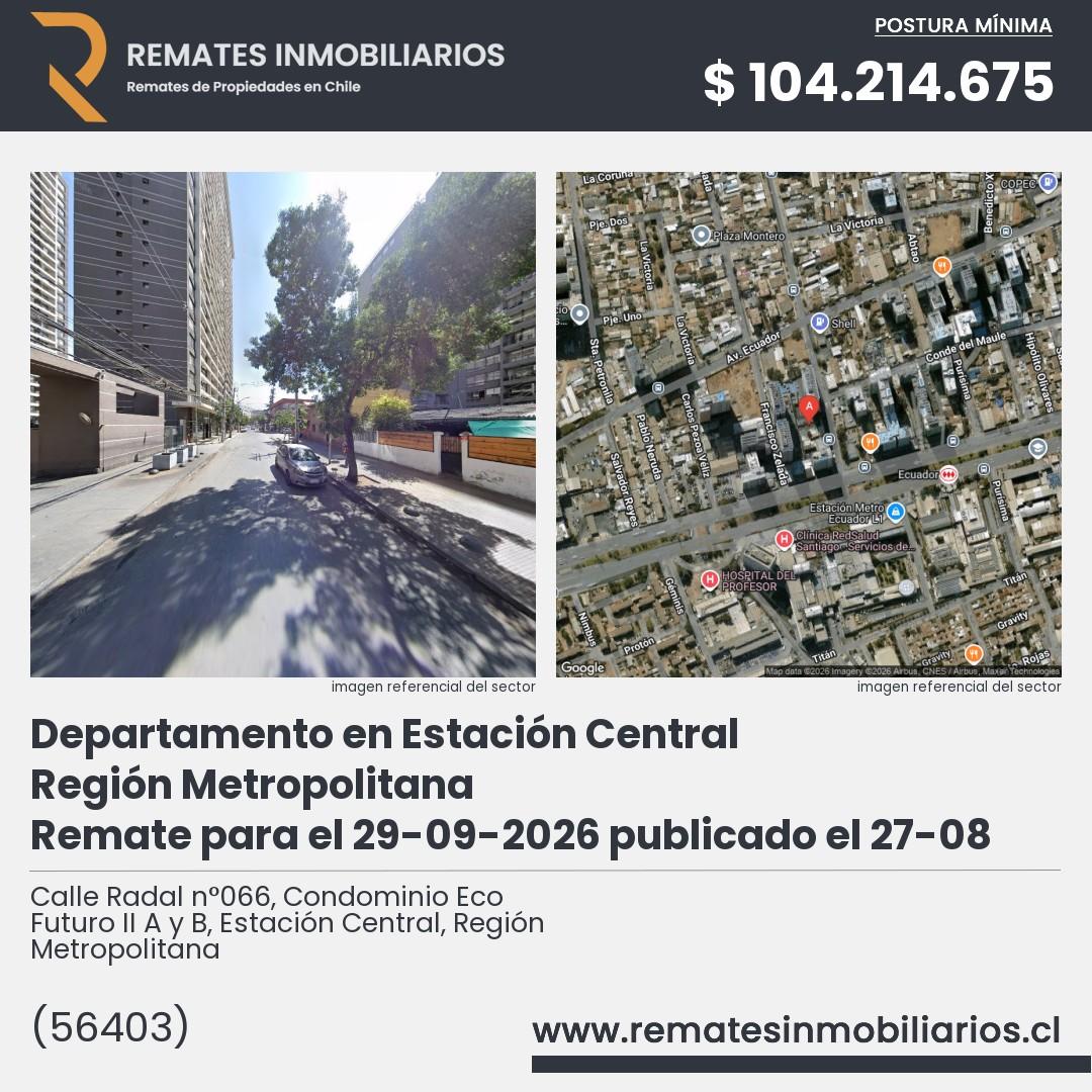 Imagen ficha Calle Radal n°066, Condominio Eco Futuro II A y B, Estación Central, Región Metropolitana