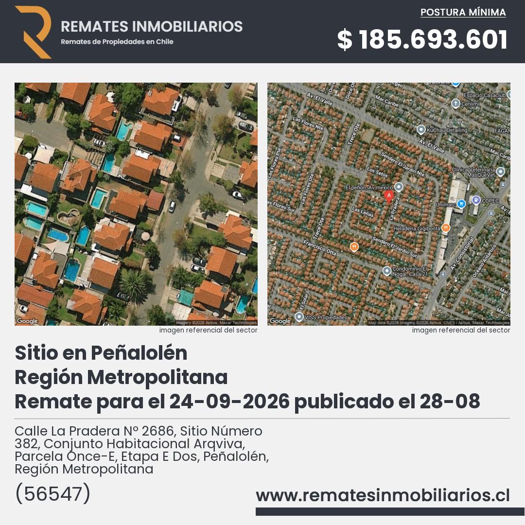 Imagen ficha Calle La Pradera Nº 2686, Sitio Número 382, Conjunto Habitacional Arqviva, Parcela Once-E, Etapa E Dos, Peñalolén, Región Metropolitana