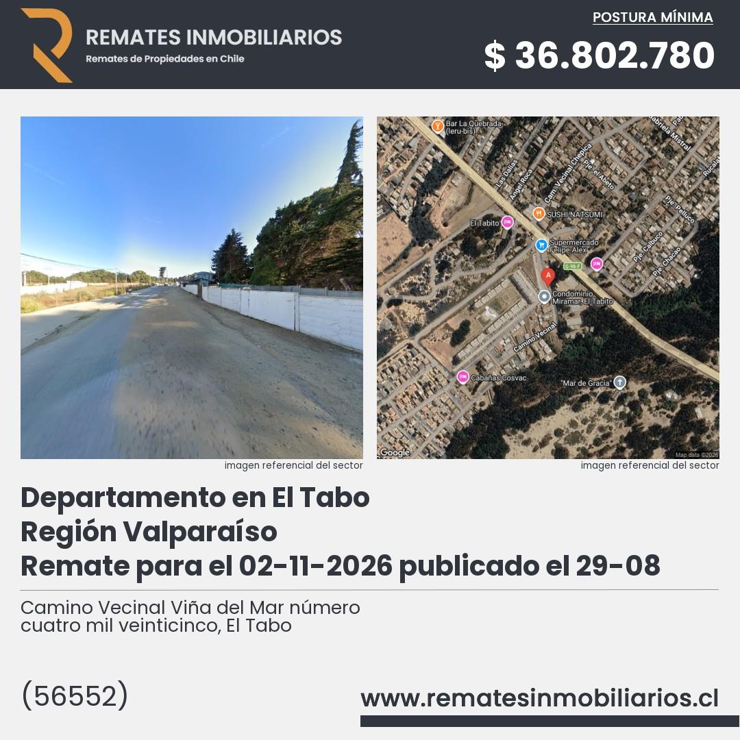 Imagen ficha Camino Vecinal Viña del Mar número cuatro mil veinticinco, El Tabo