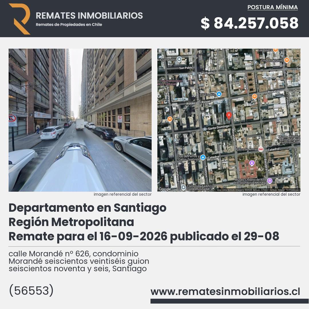 Imagen ficha calle Morandé nº 626, condominio Morandé seiscientos veintiséis guion seiscientos noventa y seis, Santiago