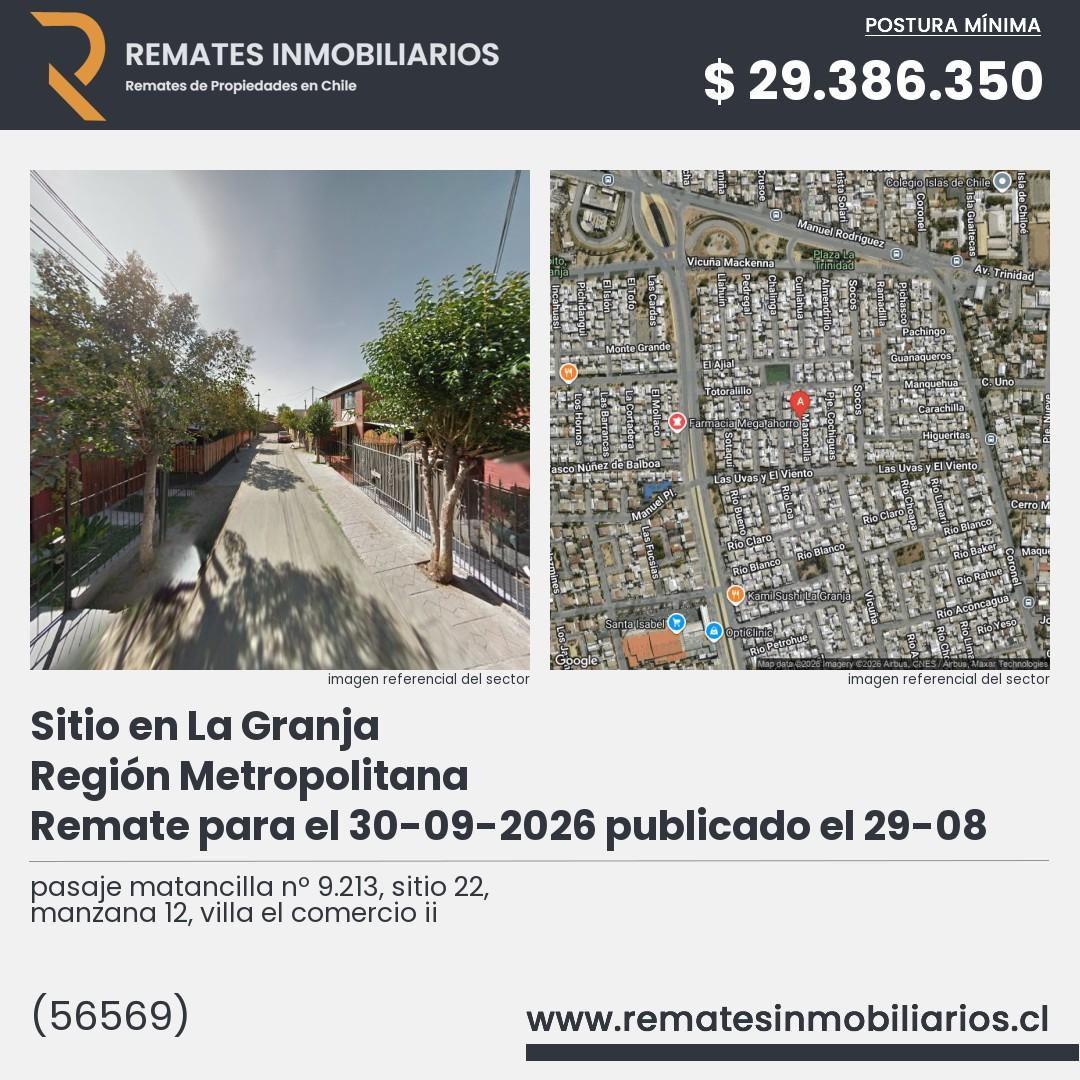 Imagen ficha pasaje matancilla nº 9.213, sitio 22, manzana 12, villa el comercio ii
