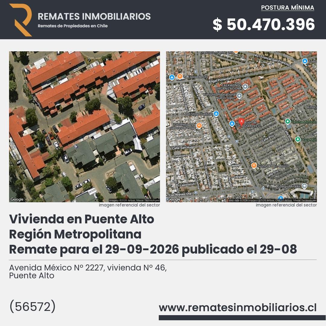 Imagen ficha Avenida México Nº 2227, vivienda Nº 46, Puente Alto