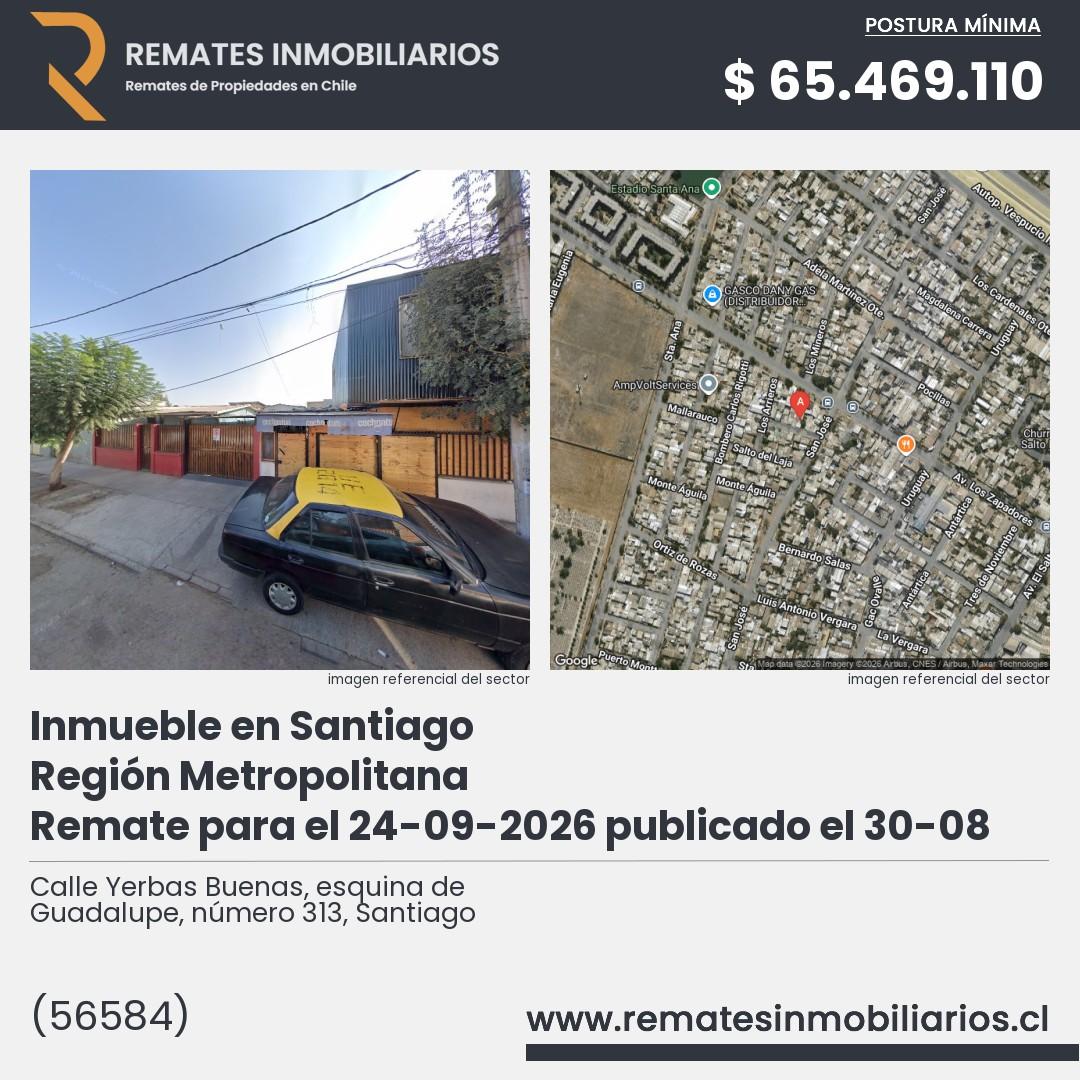Imagen ficha Calle Yerbas Buenas, esquina de Guadalupe, número 313, Santiago