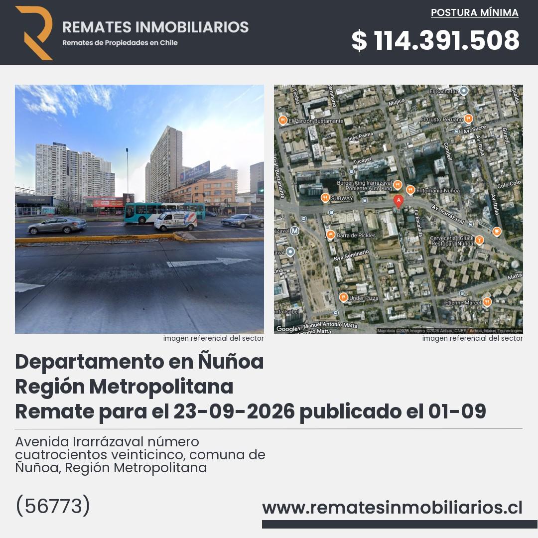 Imagen ficha Avenida Irarrázaval número cuatrocientos veinticinco, comuna de Ñuñoa, Región Metropolitana