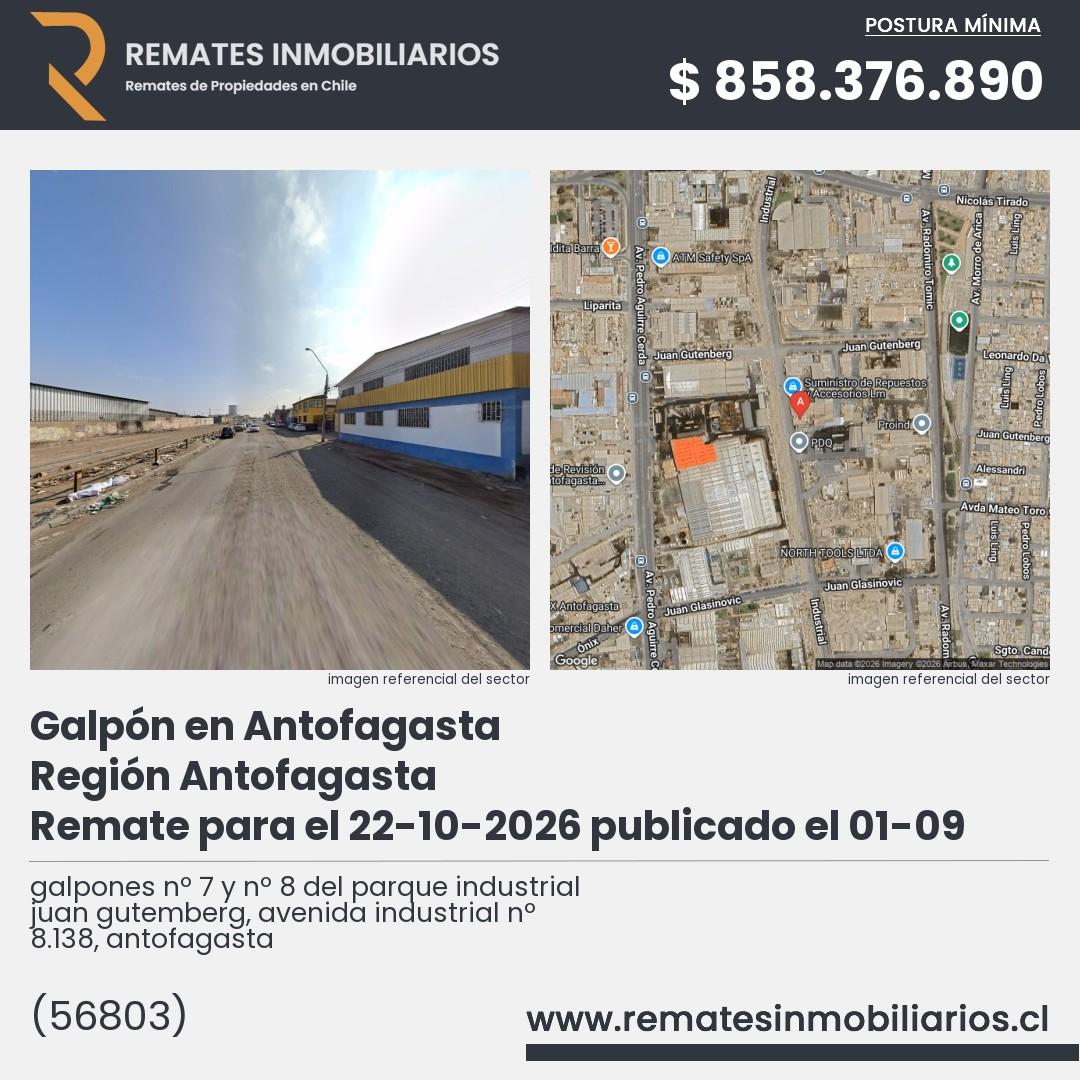 Imagen ficha galpones nº 7 y nº 8 del parque industrial juan gutemberg, avenida industrial nº 8.138, antofagasta