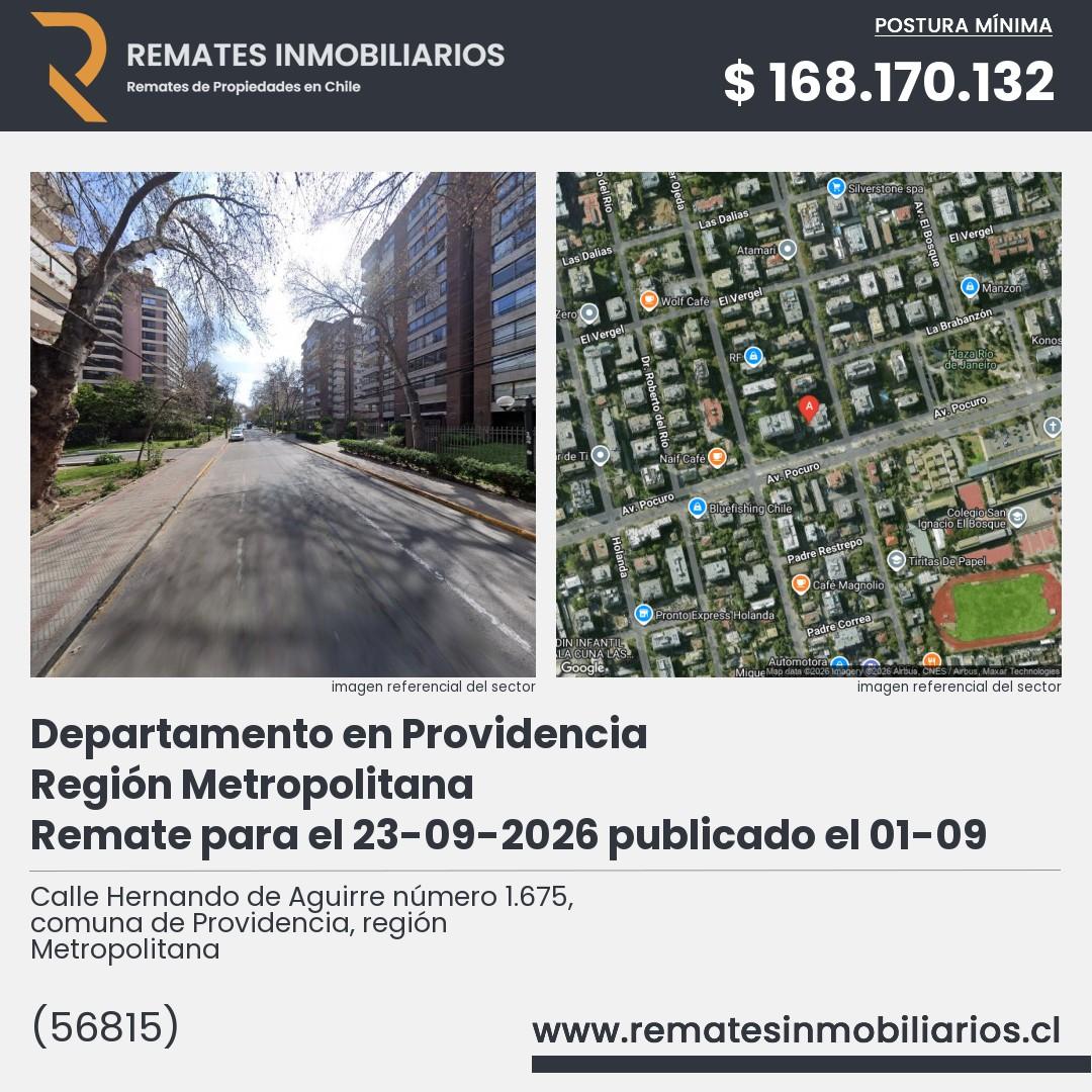 Imagen ficha Calle Hernando de Aguirre número 1.675, comuna de Providencia, región Metropolitana