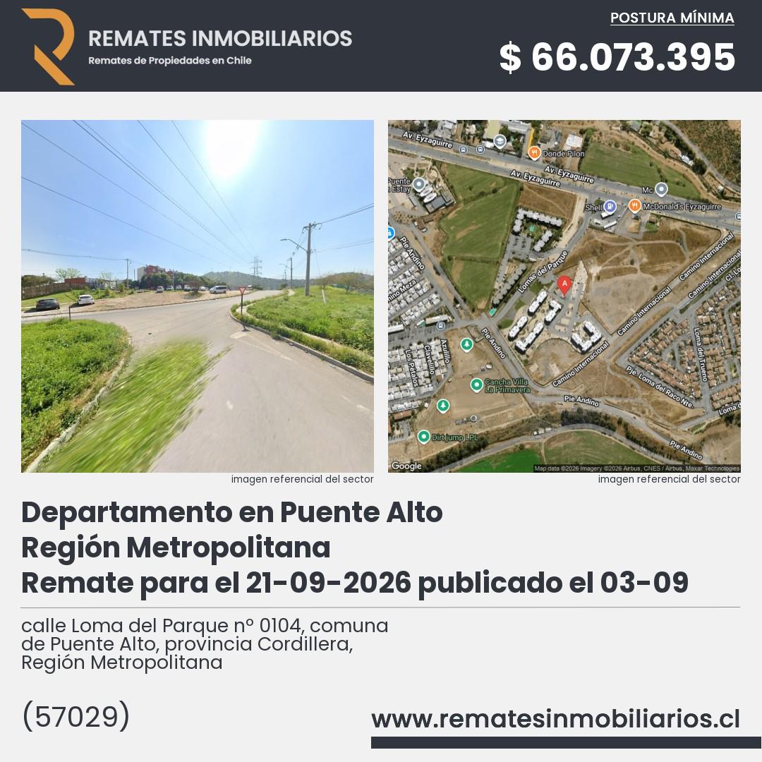Imagen ficha calle Loma del Parque nº 0104, comuna de Puente Alto, provincia Cordillera, Región Metropolitana