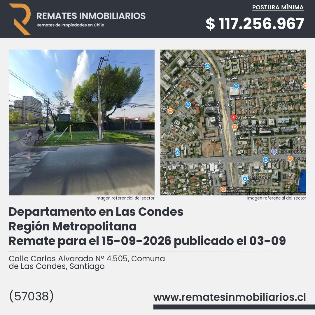 Imagen ficha Calle Carlos Alvarado Nº 4.505, Comuna de Las Condes, Santiago