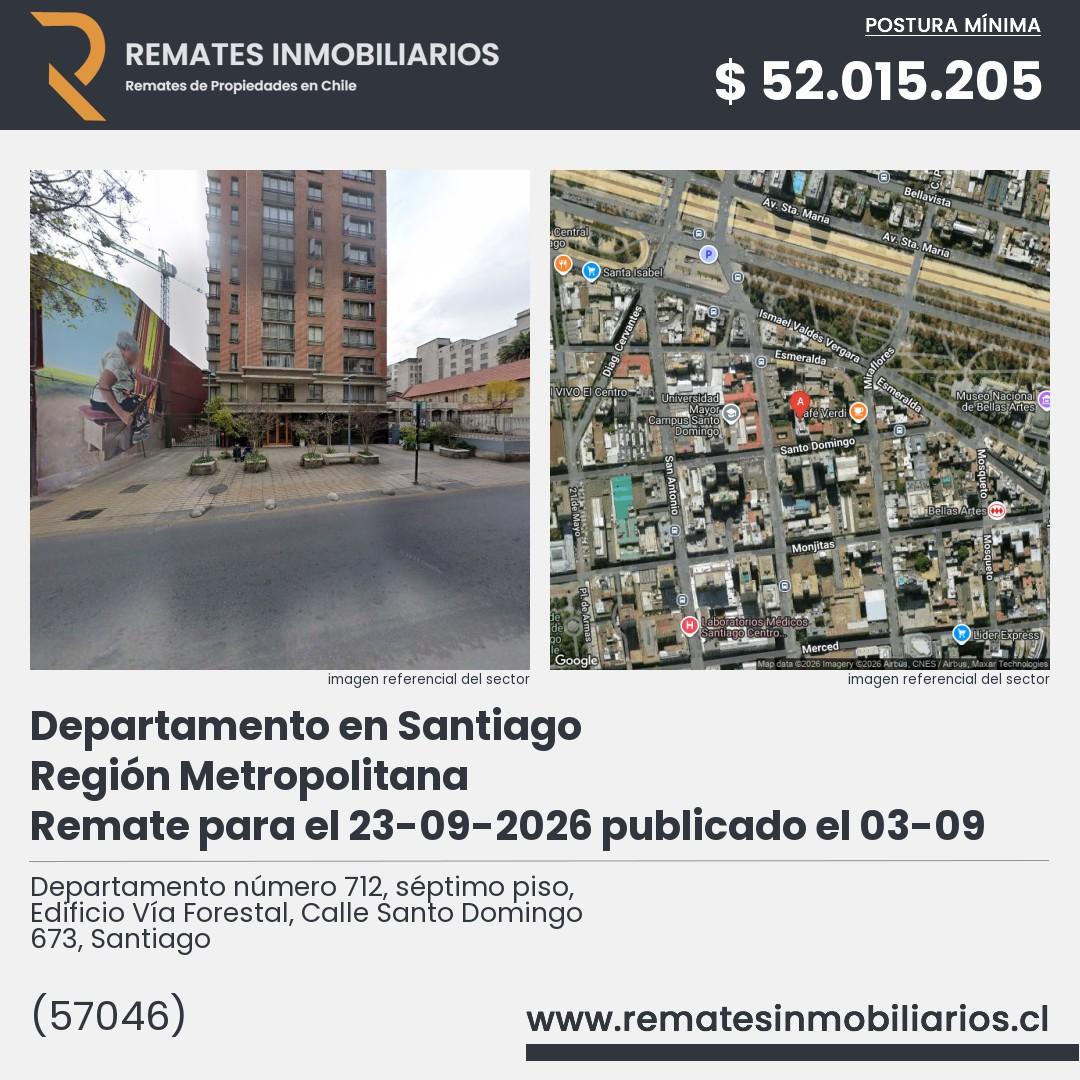 Imagen ficha Departamento número 712, séptimo piso, Edificio Vía Forestal, Calle Santo Domingo 673, Santiago