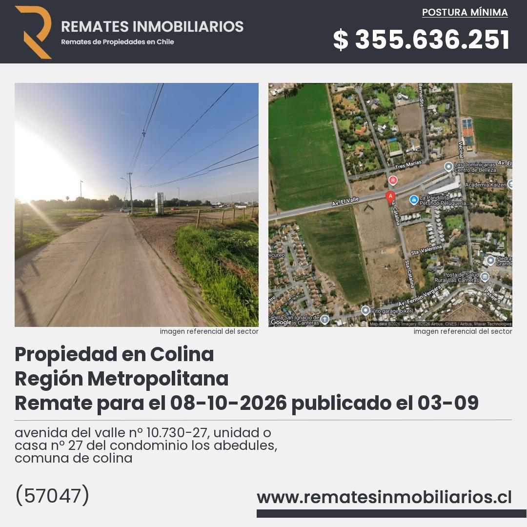 Imagen ficha avenida del valle nº 10.730-27, unidad o casa nº 27 del condominio los abedules, comuna de colina