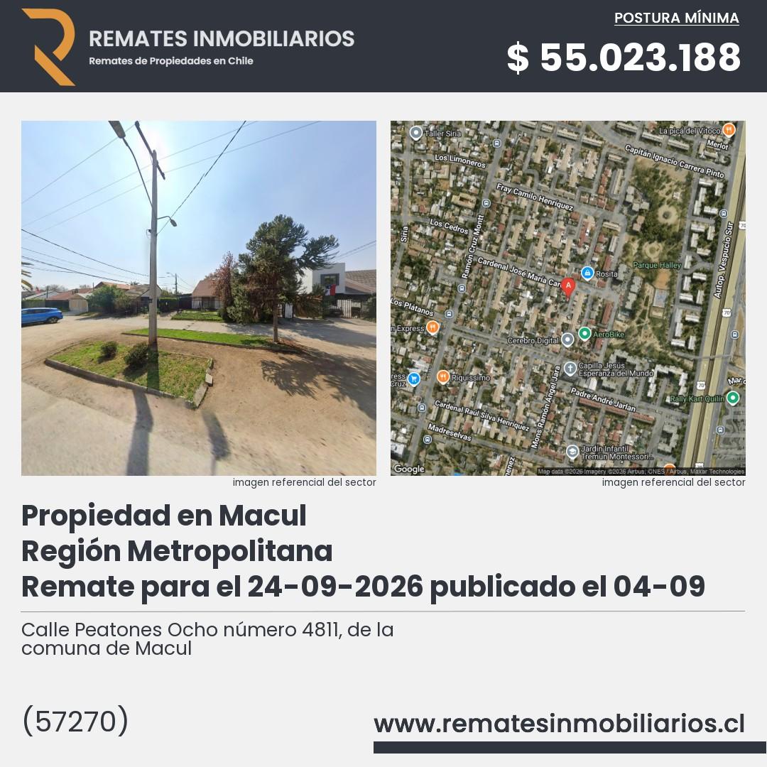 Imagen ficha Calle Peatones Ocho número 4811, de la comuna de Macul