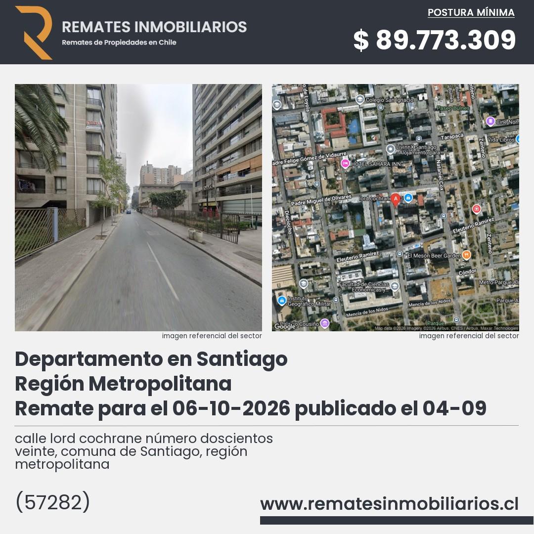 Imagen ficha calle lord cochrane número doscientos veinte, comuna de Santiago, región metropolitana