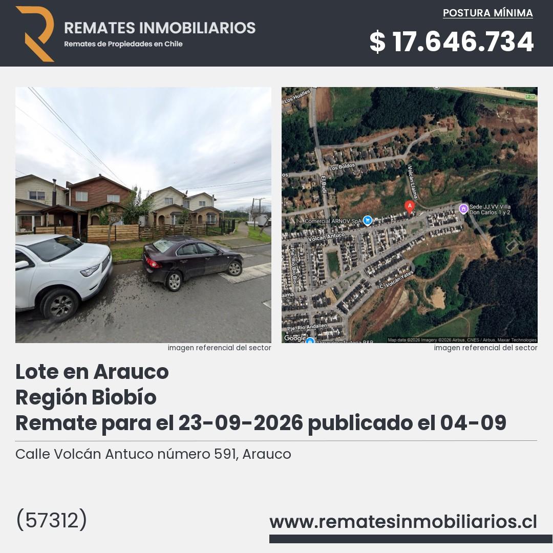 Imagen ficha Calle Volcán Antuco número 591, Arauco