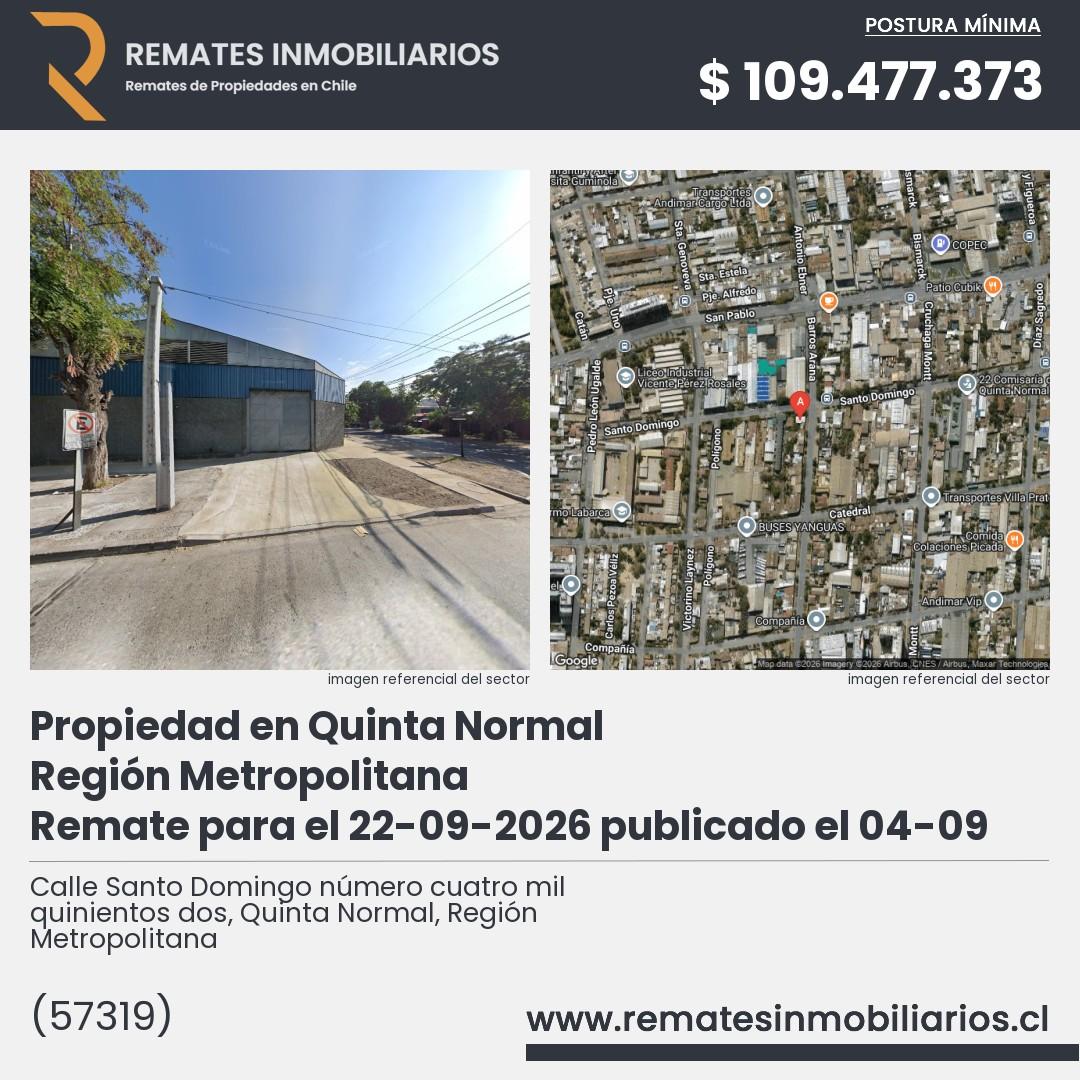Imagen ficha Calle Santo Domingo número cuatro mil quinientos dos, Quinta Normal, Región Metropolitana