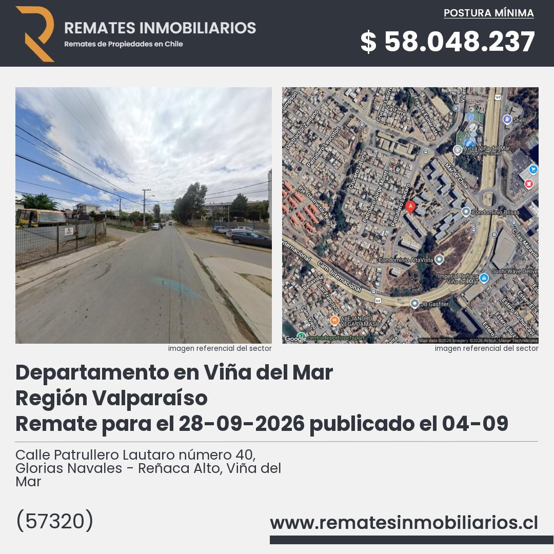 Imagen ficha Calle Patrullero Lautaro número 40, Glorias Navales - Reñaca Alto, Viña del Mar