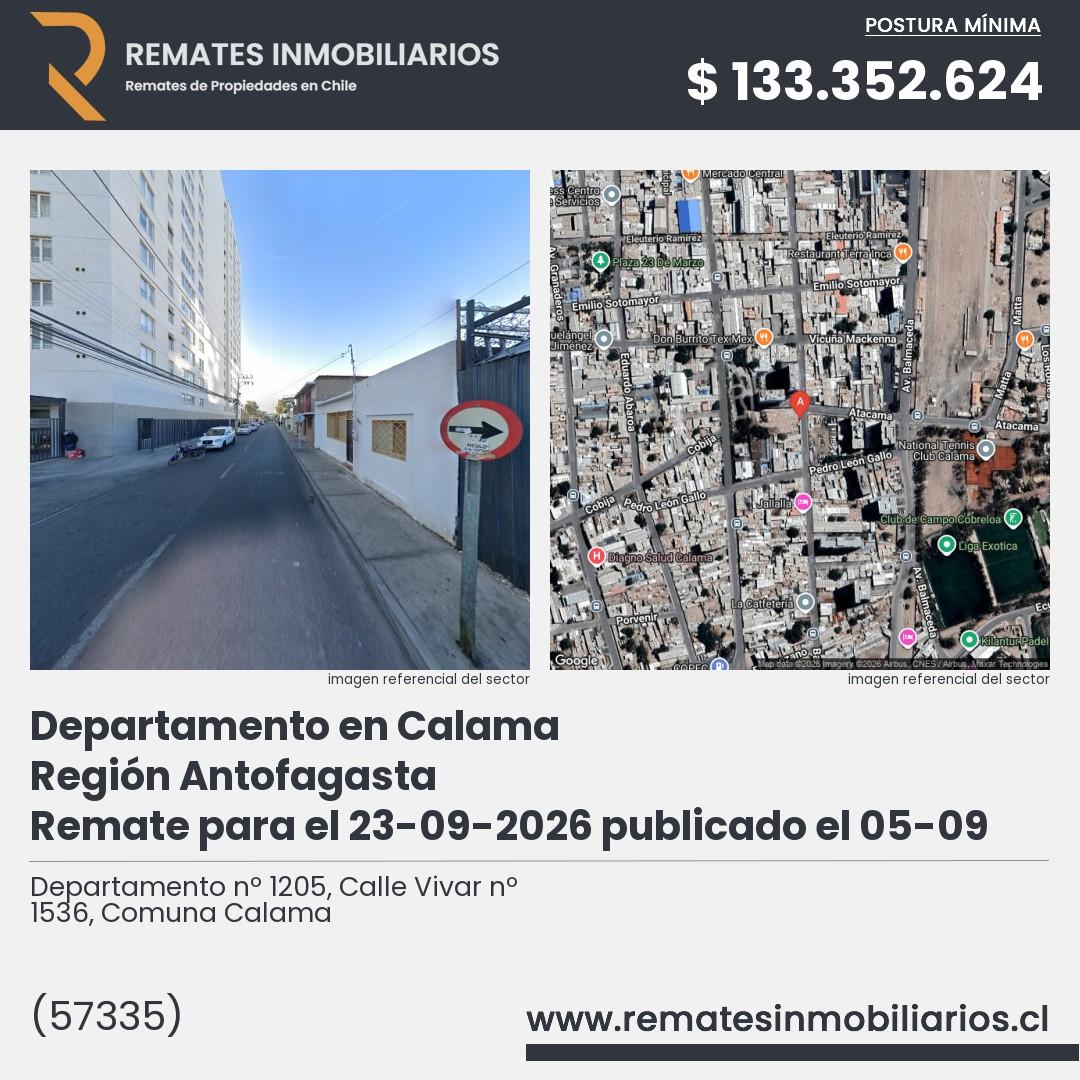 Imagen ficha Departamento nº 1205, Calle Vivar nº 1536, Comuna Calama