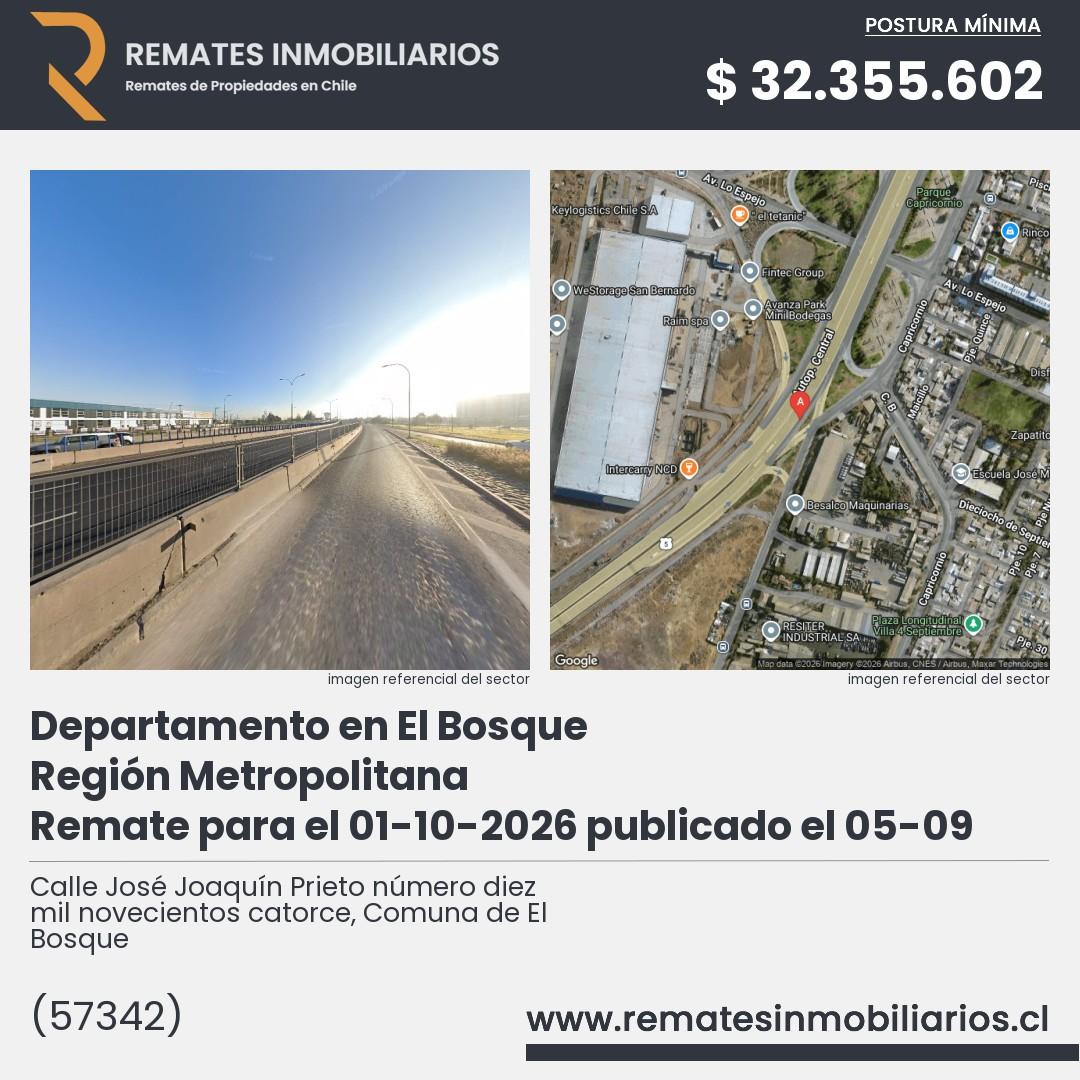 Imagen ficha Calle José Joaquín Prieto número diez mil novecientos catorce, Comuna de El Bosque