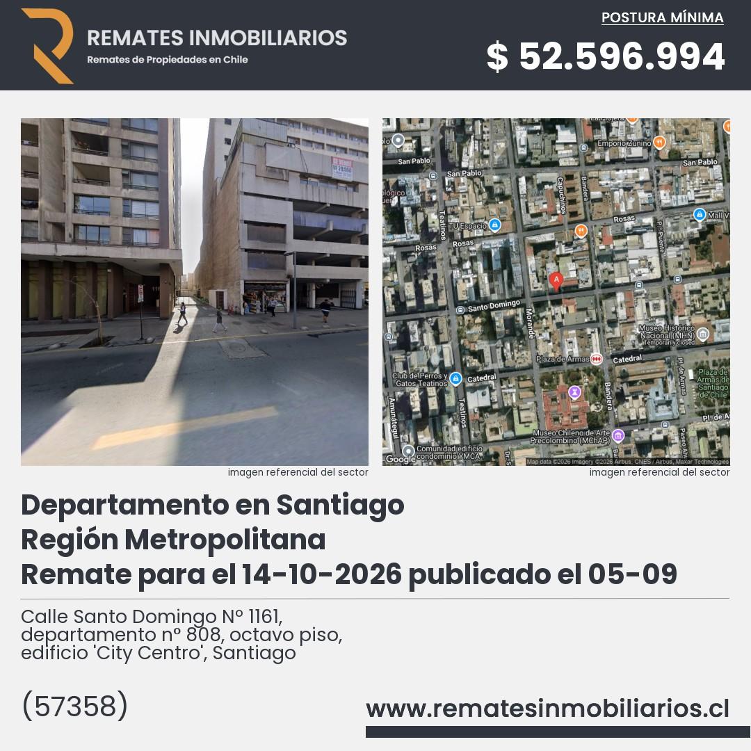 Imagen ficha Calle Santo Domingo Nº 1161, departamento n° 808, octavo piso, edificio 