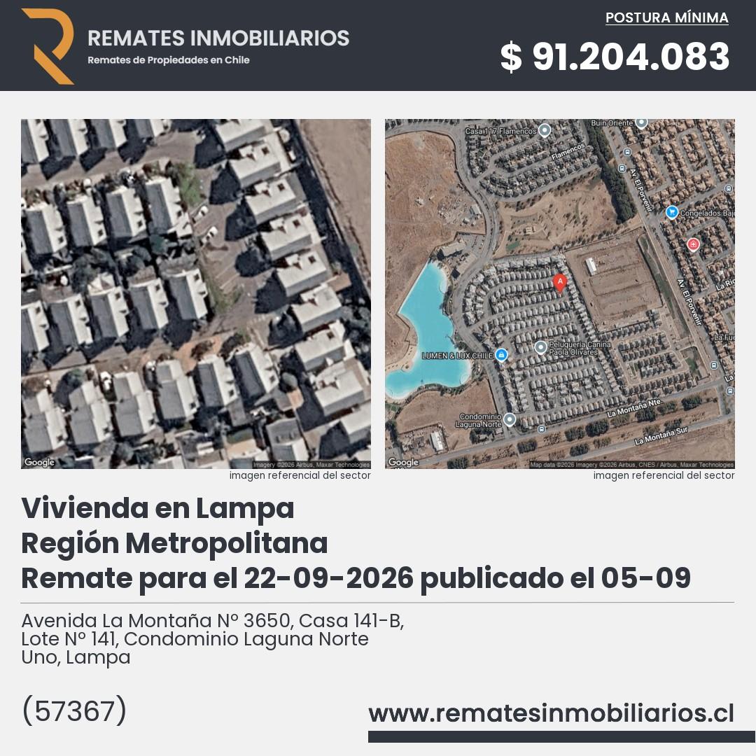 Imagen ficha Avenida La Montaña Nº 3650, Casa 141-B, Lote Nº 141, Condominio Laguna Norte Uno, Lampa