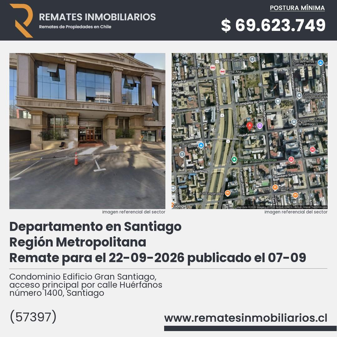 Imagen ficha Condominio Edificio Gran Santiago, acceso principal por calle Huérfanos número 1400, Santiago