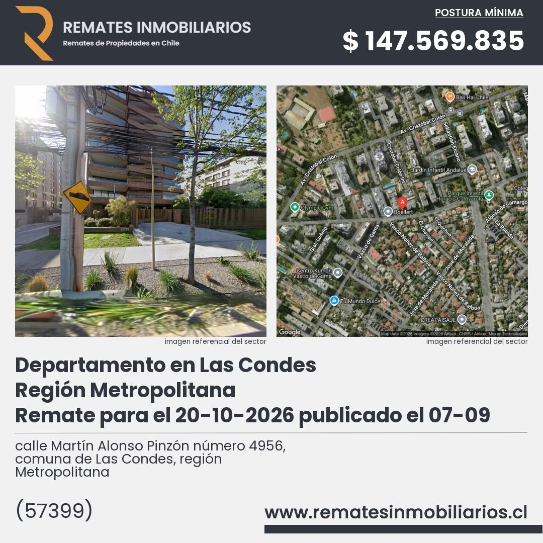Imagen ficha calle Martín Alonso Pinzón número 4956, comuna de Las Condes, región Metropolitana