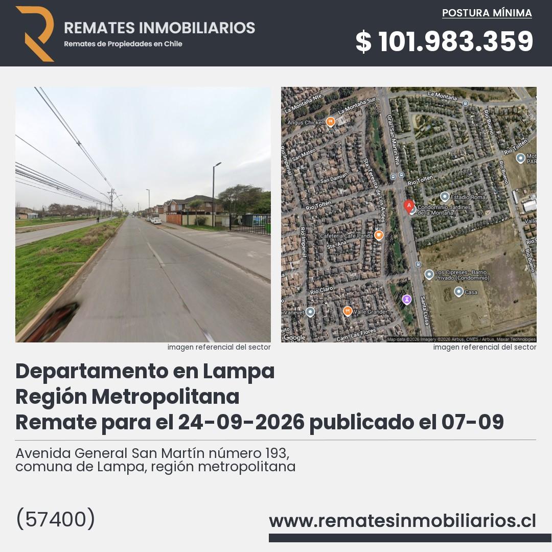 Imagen ficha Avenida General San Martín número 193, comuna de Lampa, región metropolitana
