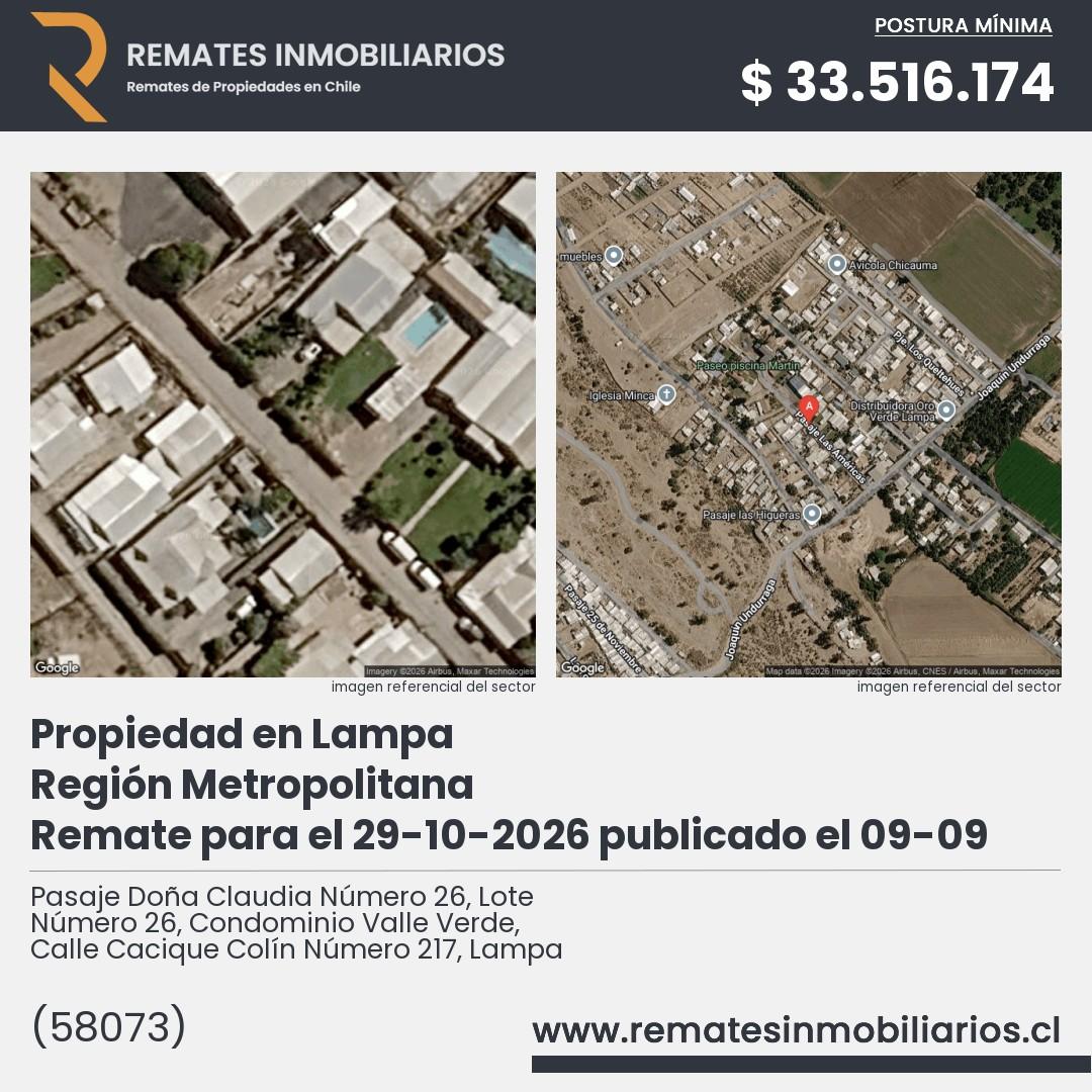 Imagen ficha Pasaje Doña Claudia Número 26, Lote Número 26, Condominio Valle Verde, Calle Cacique Colín Número 217, Lampa