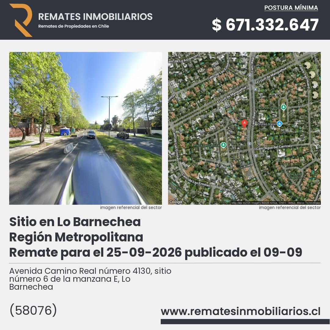 Imagen ficha Avenida Camino Real número 4130, sitio número 6 de la manzana E, Lo Barnechea
