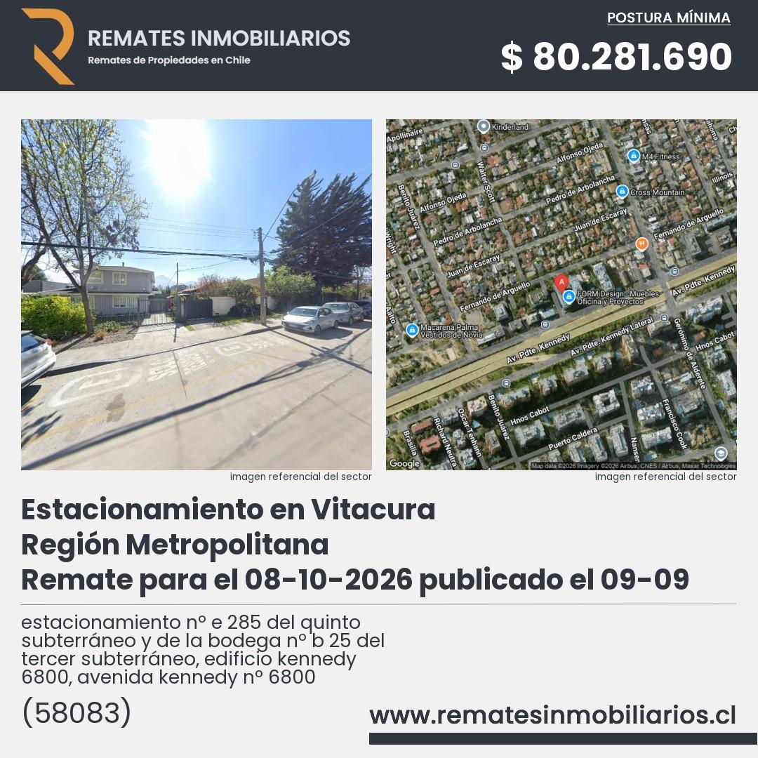 Imagen ficha estacionamiento nº e 285 del quinto subterráneo y de la bodega nº b 25 del tercer subterráneo, edificio kennedy 6800, avenida kennedy nº 6800