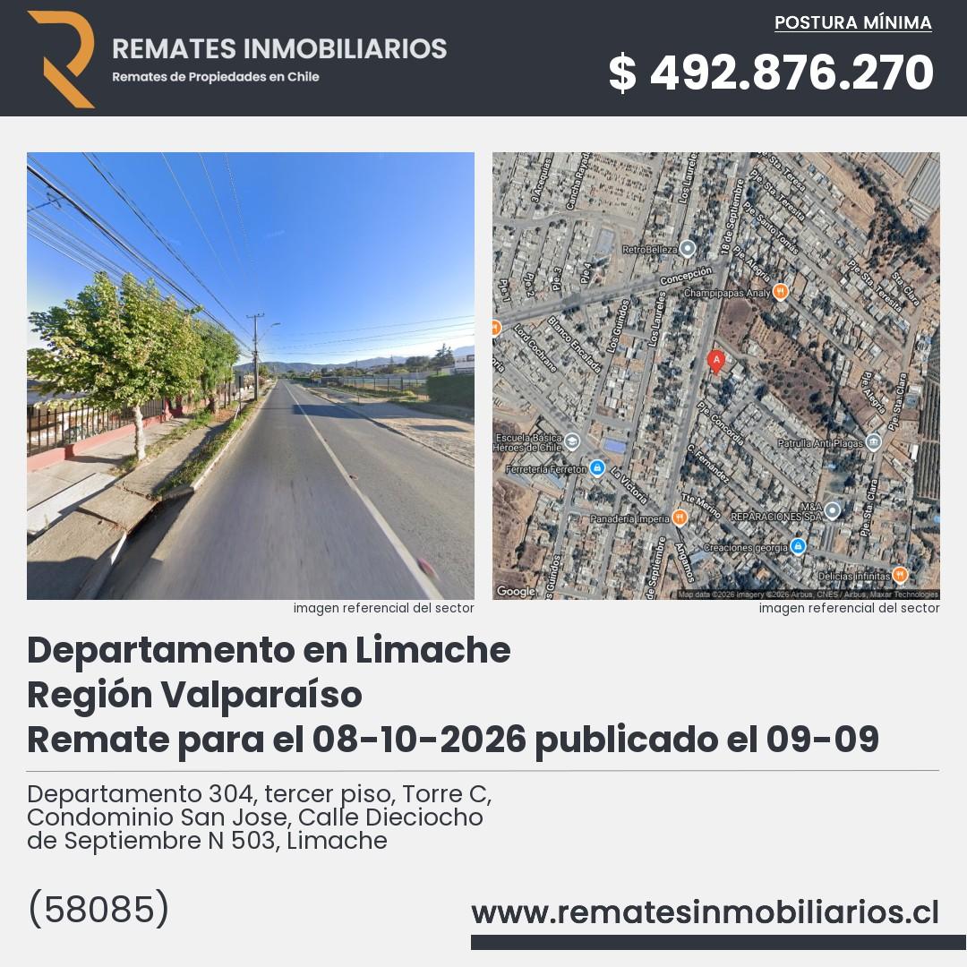Imagen ficha Departamento 304, tercer piso, Torre C, Condominio San Jose, Calle Dieciocho de Septiembre N 503, Limache
