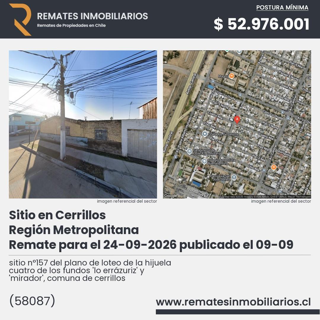 Imagen ficha sitio n°157 del plano de loteo de la hijuela cuatro de los fundos 