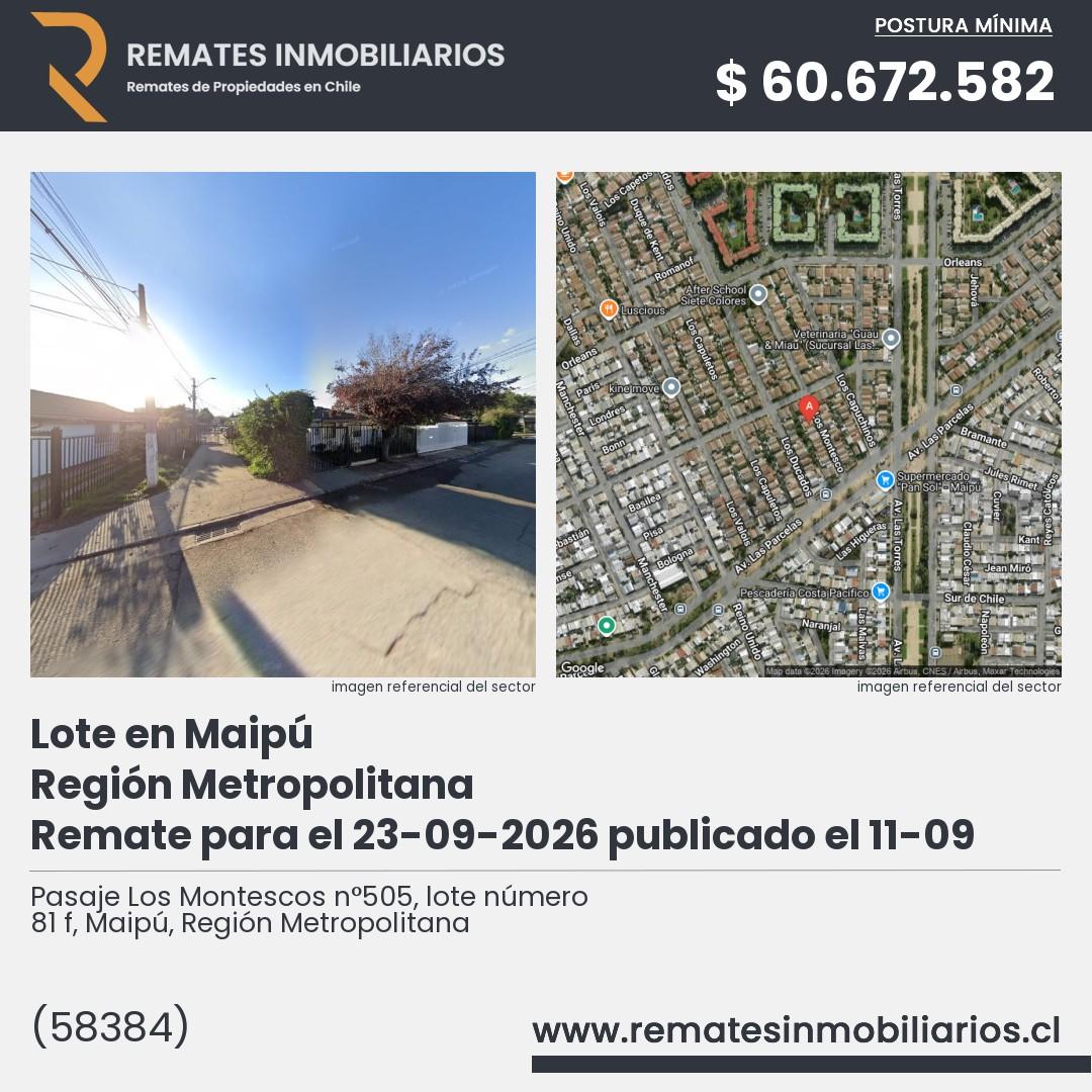 Imagen ficha Pasaje Los Montescos n°505, lote número 81 f, Maipú, Región Metropolitana