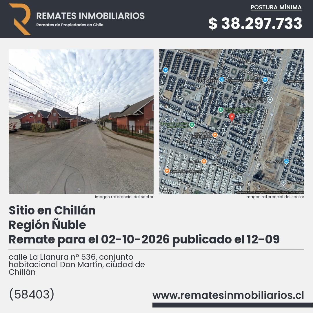 Imagen ficha calle La Llanura nº 536, conjunto habitacional Don Martín, ciudad de Chillán