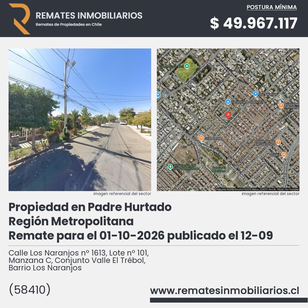 Imagen ficha Calle Los Naranjos nº 1613, Lote nº 101, Manzana C, Conjunto Valle El Trébol, Barrio Los Naranjos