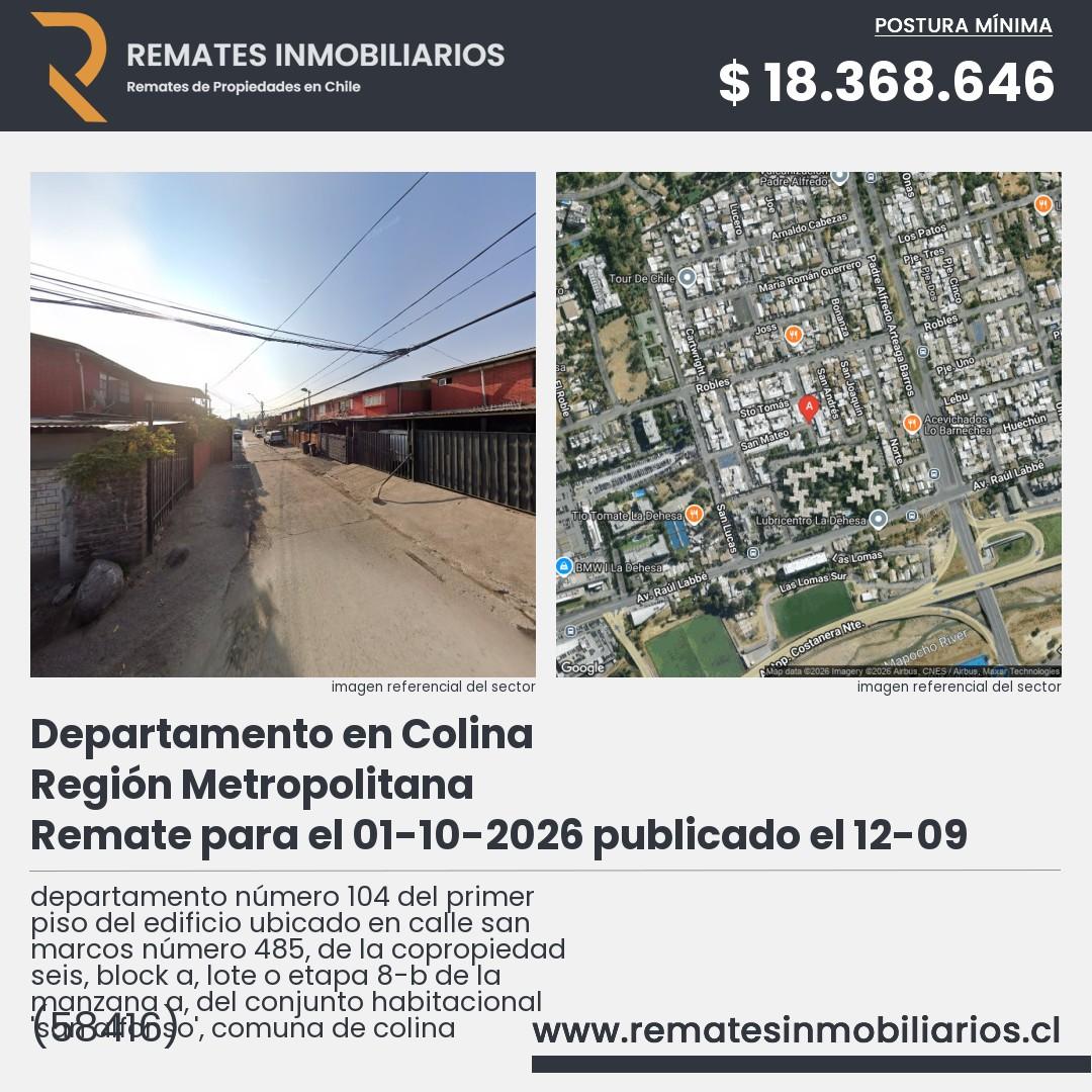 Imagen ficha departamento número 104 del primer piso del edificio ubicado en calle san marcos número 485, de la copropiedad seis, block a, lote o etapa 8-b de la manzana a, del conjunto habitacional 