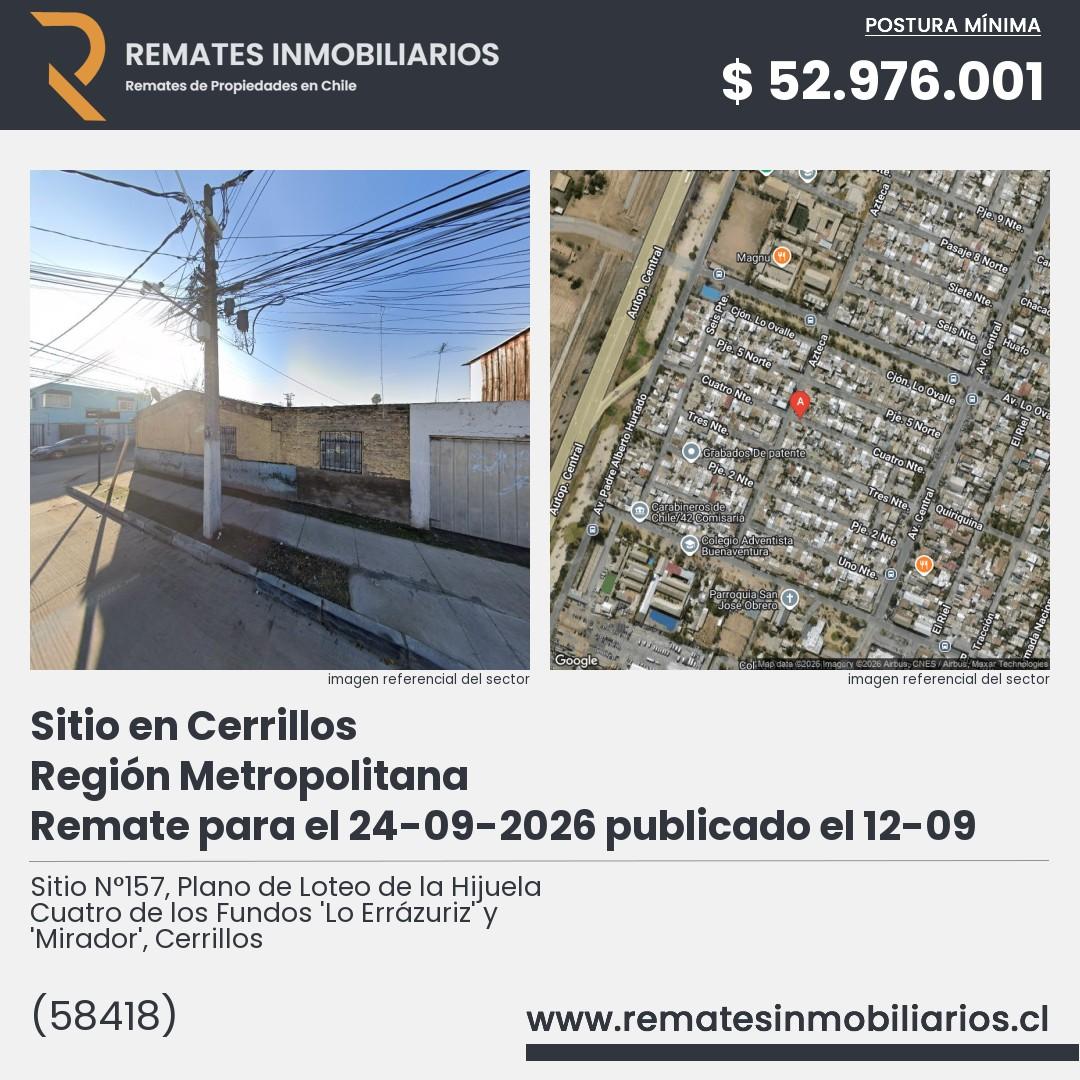 Imagen ficha Sitio N°157, Plano de Loteo de la Hijuela Cuatro de los Fundos 