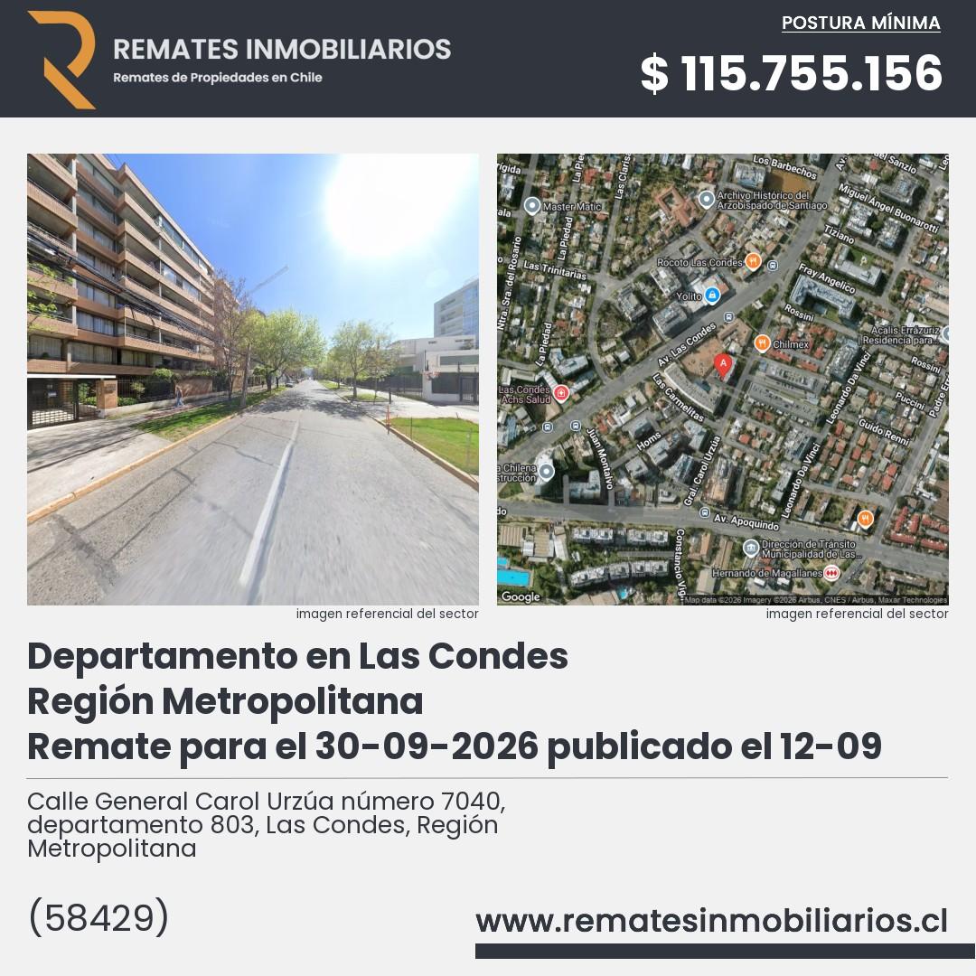 Imagen ficha Calle General Carol Urzúa número 7040, departamento 803, Las Condes, Región Metropolitana