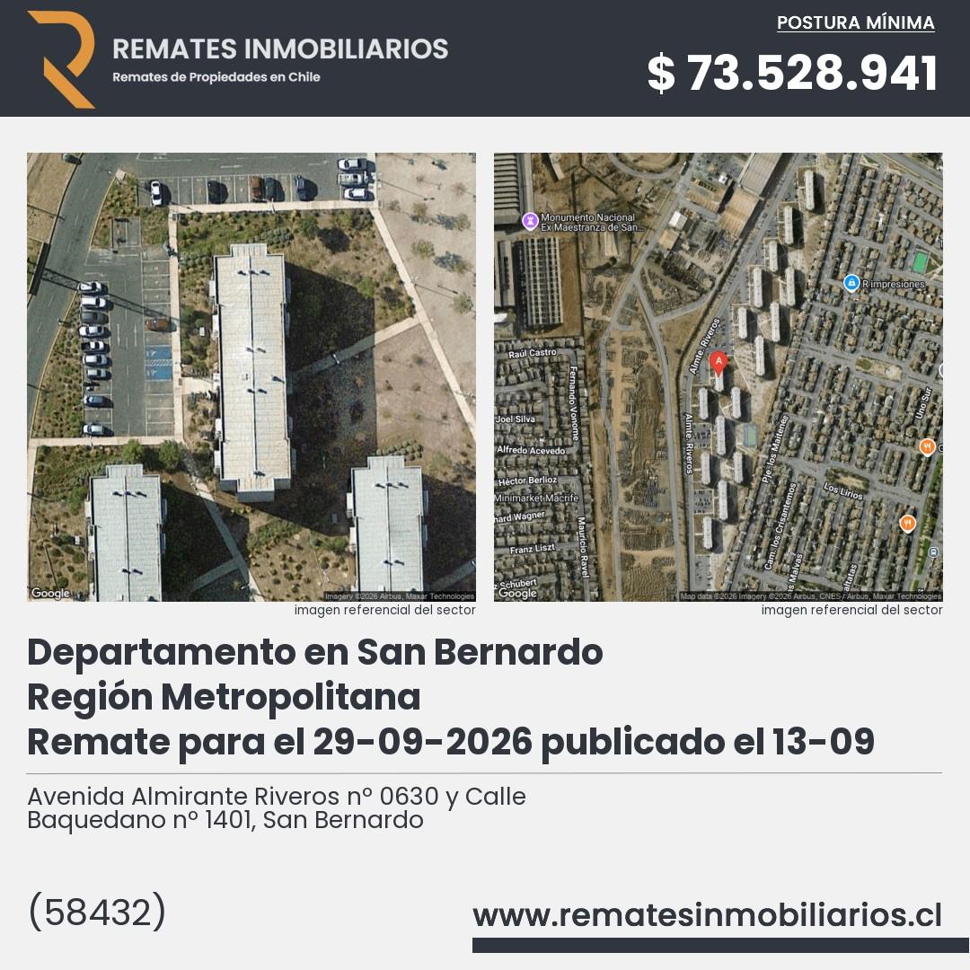 Imagen ficha Avenida Almirante Riveros nº 0630 y Calle Baquedano nº 1401, San Bernardo