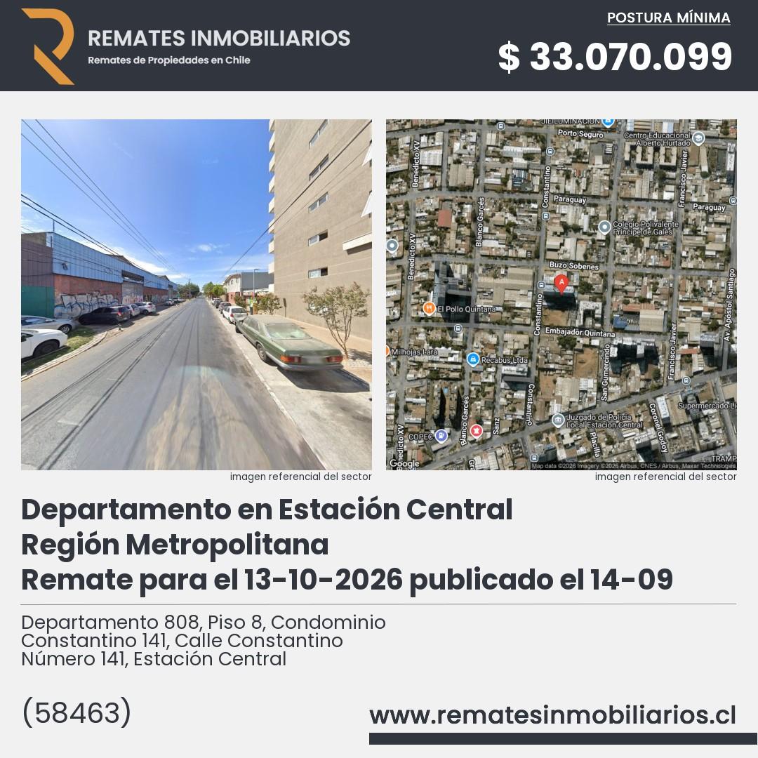 Imagen ficha Departamento 808, Piso 8, Condominio Constantino 141, Calle Constantino Número 141, Estación Central