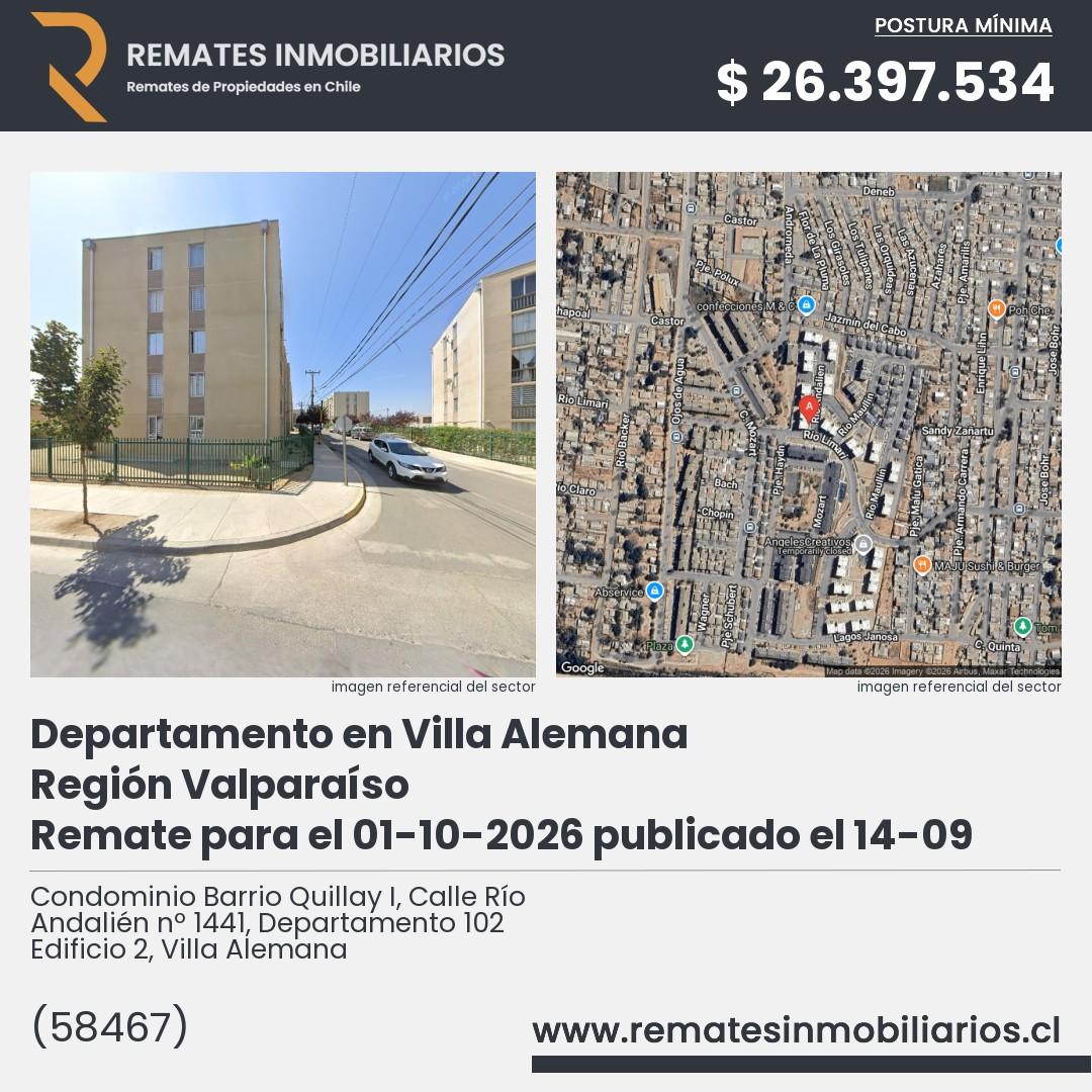 Imagen ficha Condominio Barrio Quillay I, Calle Río Andalién nº 1441, Departamento 102 Edificio 2, Villa Alemana